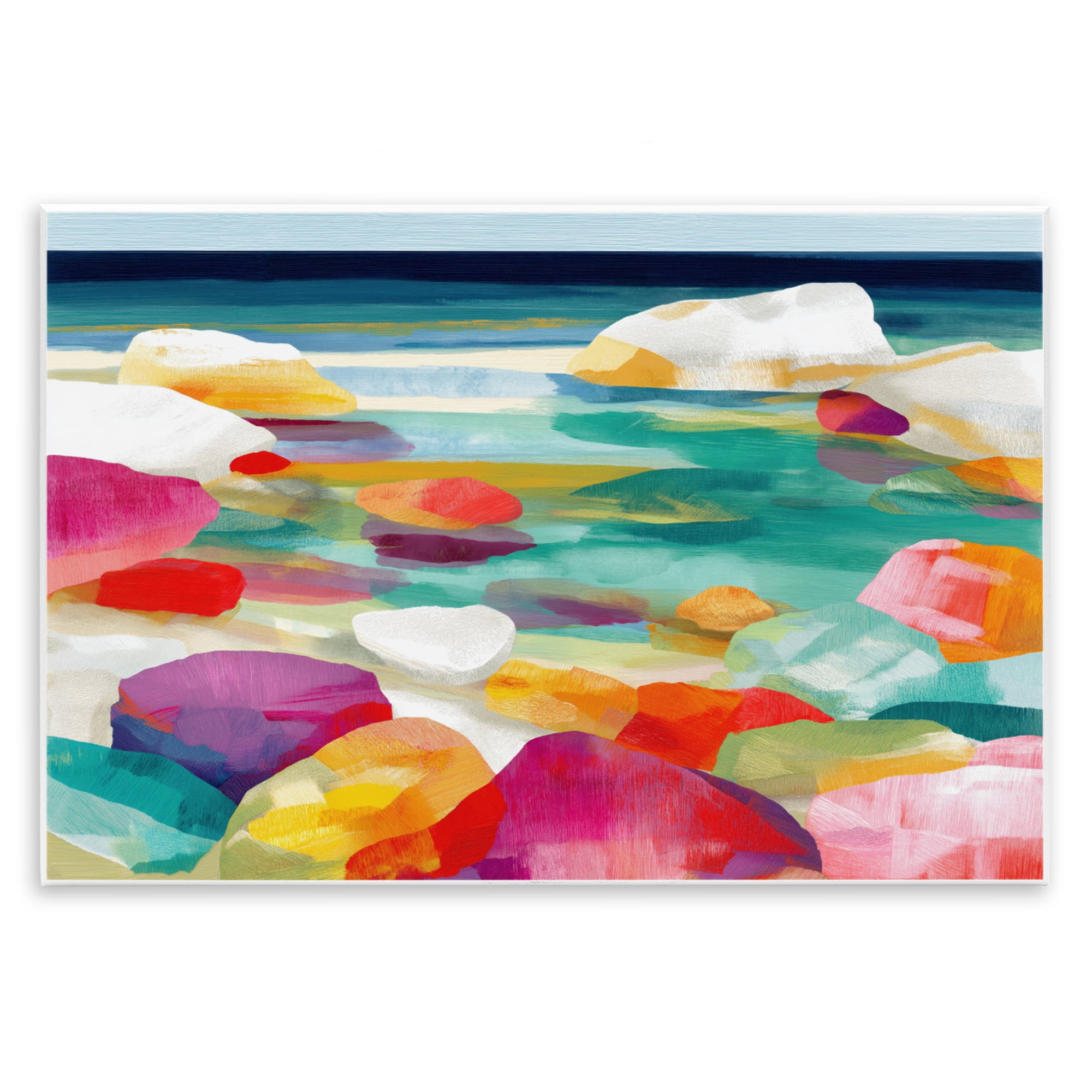 Stupell Industries Vivid Stones By The Shore Wall Plaque Art, design by Chromatic Storm Studio
