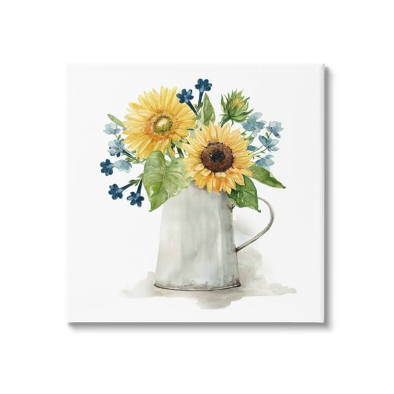 Stupell Industries Vivid Summer Blooms Rustic Country Jug Vase Graphic Art Gallery Wrapped Canvas Print Wall Art, Design by Livi Finn