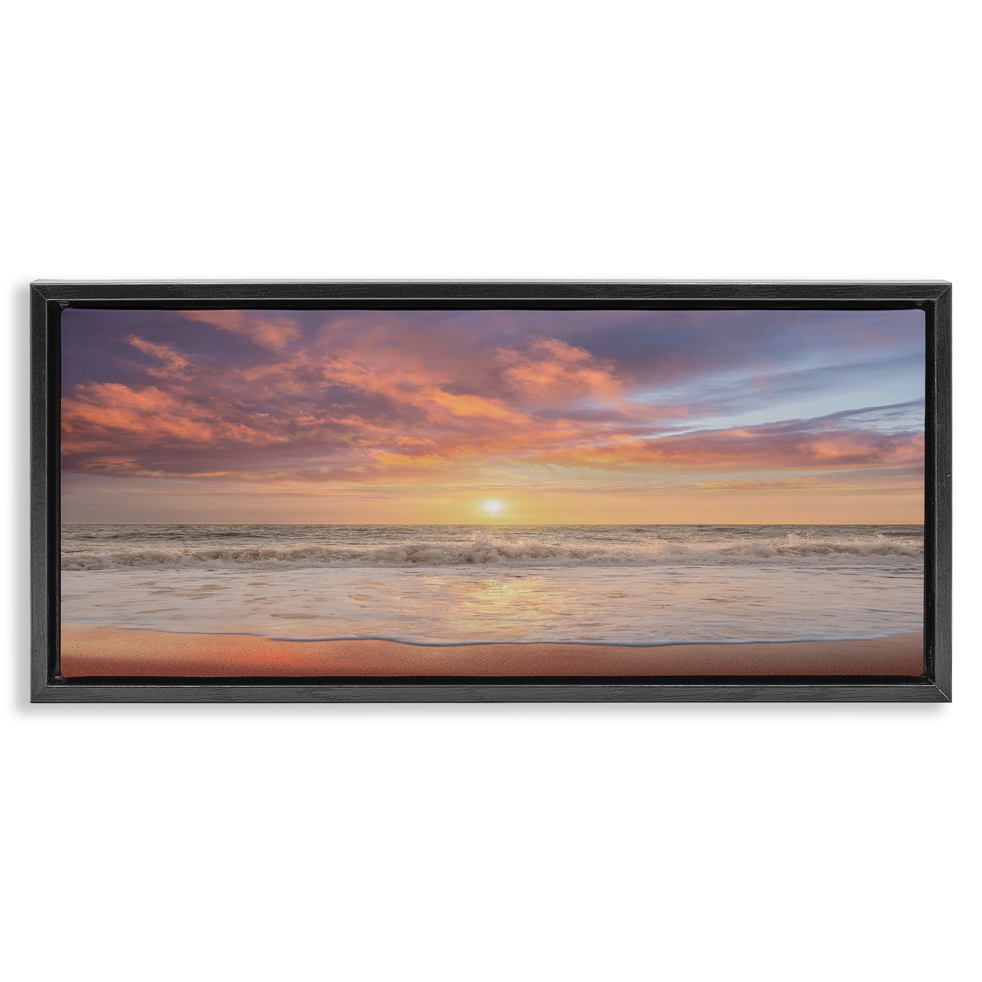 Stupell Industries Vivid Sunset Panorama Black Framed Floater Canvas Wall Art, design by Mike Caliascibetta