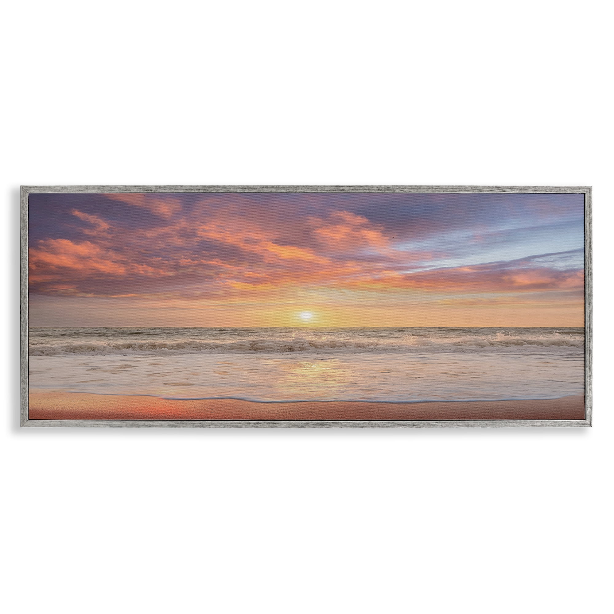 Stupell Industries Vivid Sunset Panorama Gray Framed Giclee Art, design by Mike Caliascibetta
