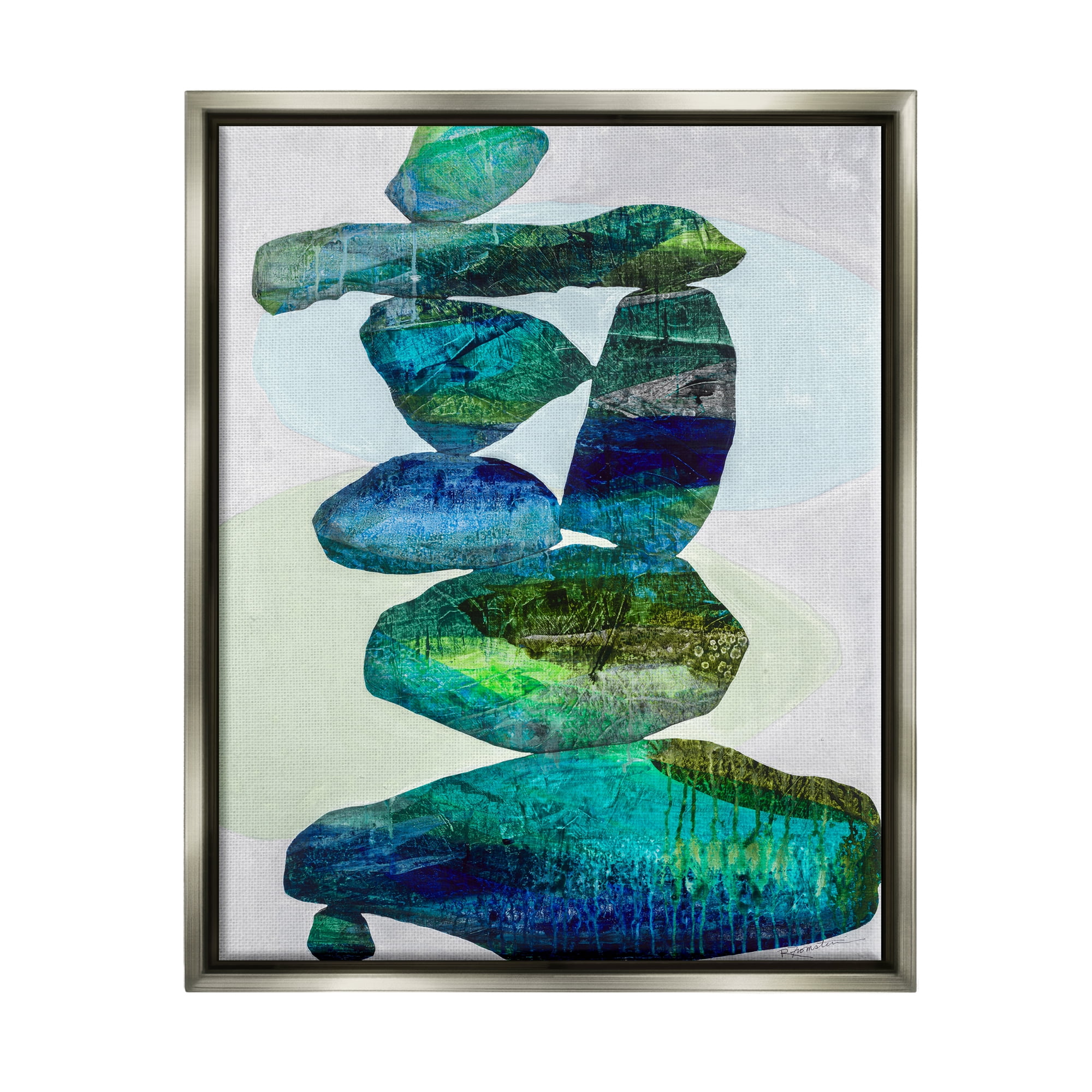 Stupell Vivid Teal Zen Rocks Canvas Art Print - 25 x 1.7 x