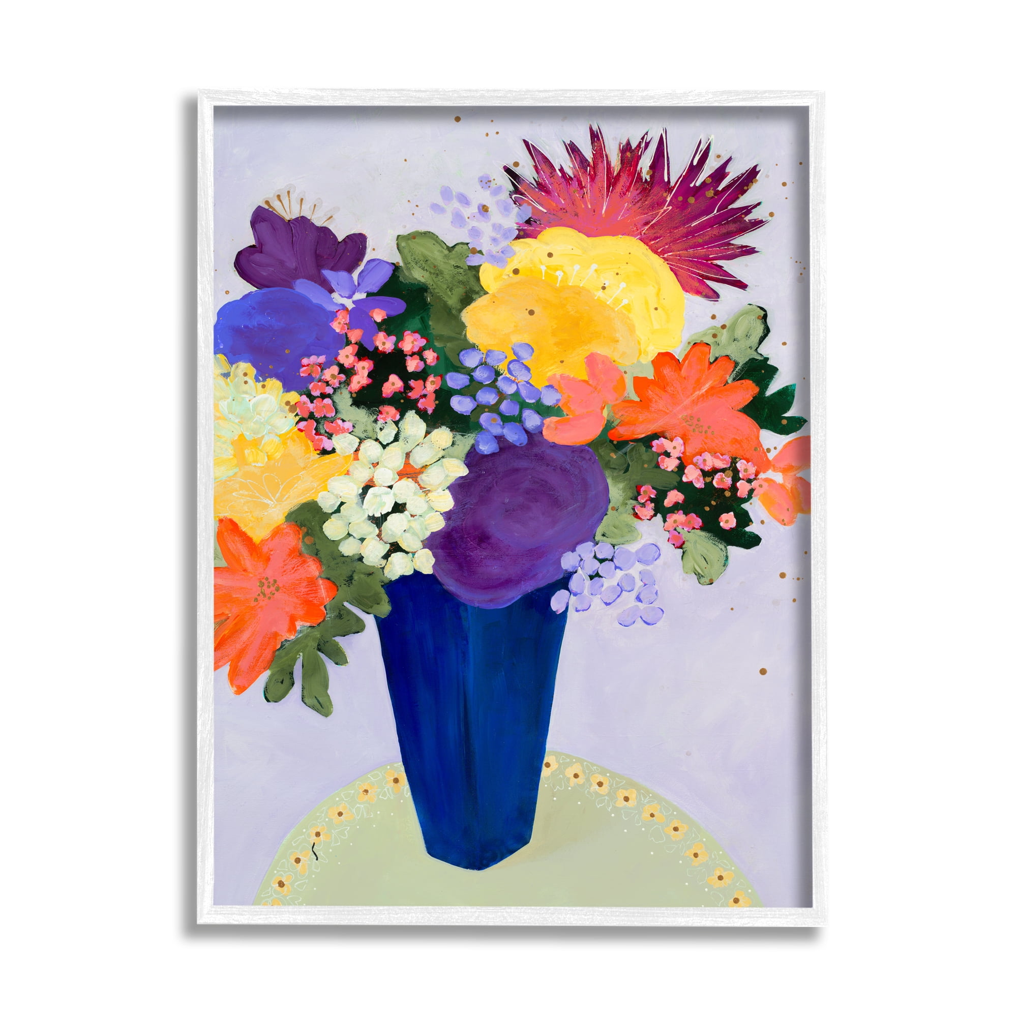 Stupell Industries Vivid Tropical Floral Arrangement Abstract Purple Orange Flowers, 11 x 14, Design by Ruth Fromstein