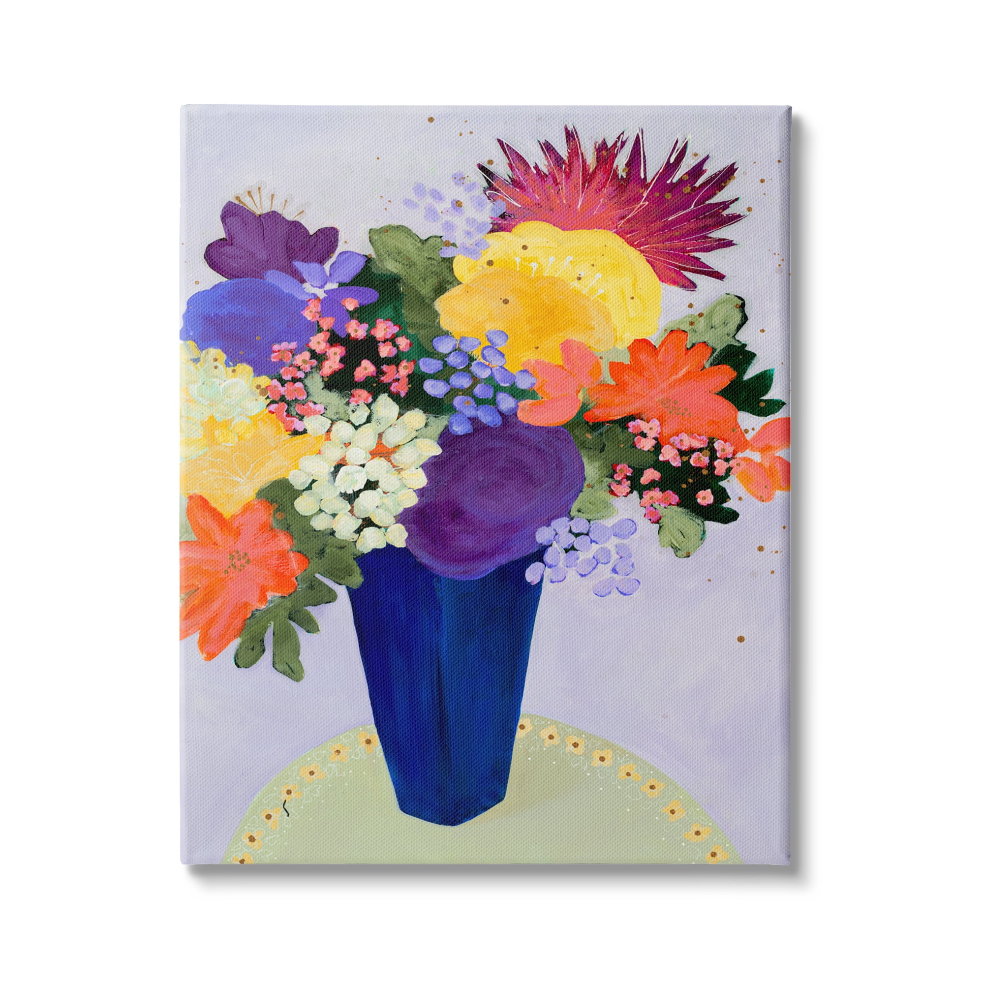 Stupell Industries Vivid Tropical Floral Arrangement Abstract Purple Orange Flowers, 16 x 20, Design by Ruth Fromstein