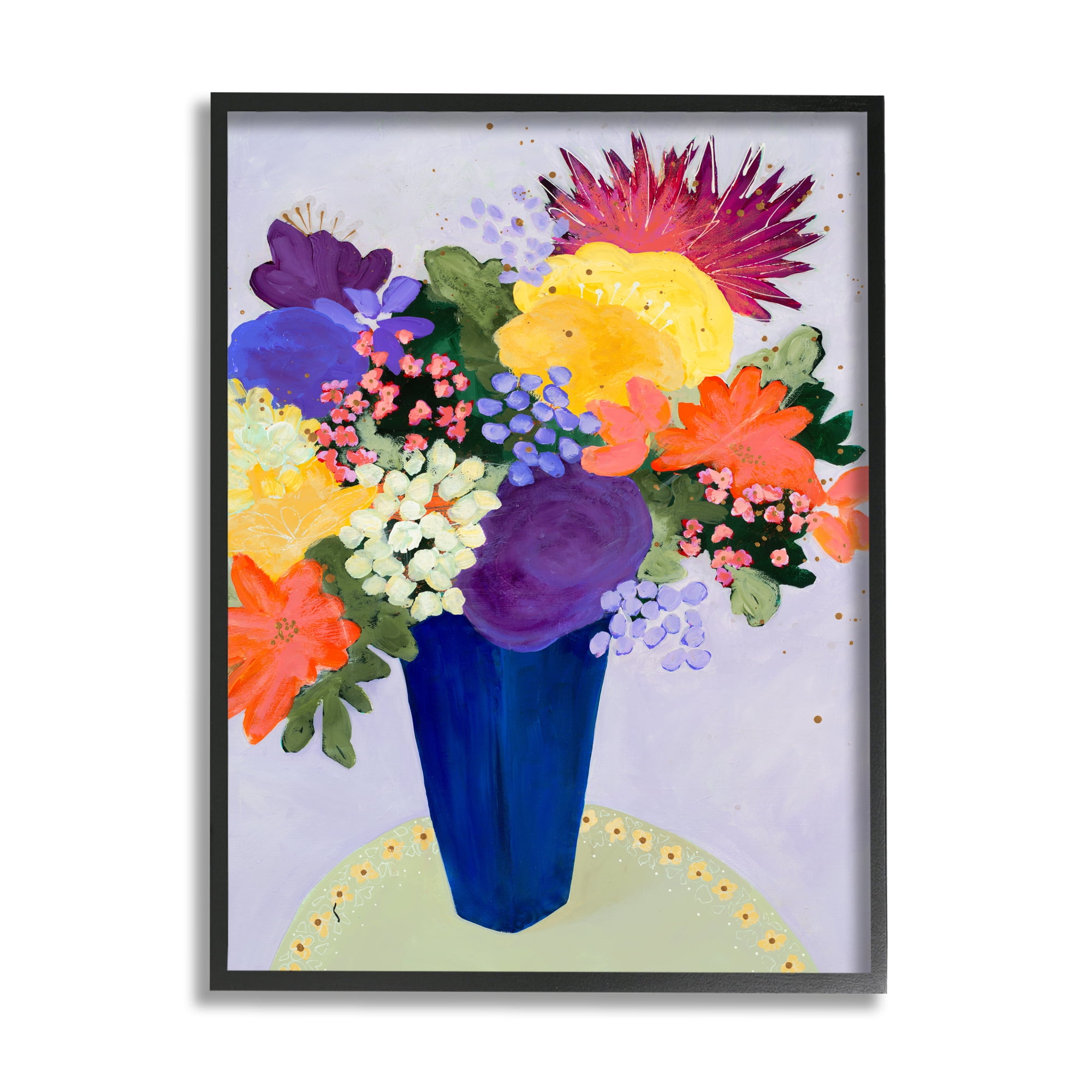 Stupell Industries Vivid Tropical Floral Arrangement Abstract Purple Orange Flowers, 24 x 30, Design by Ruth Fromstein