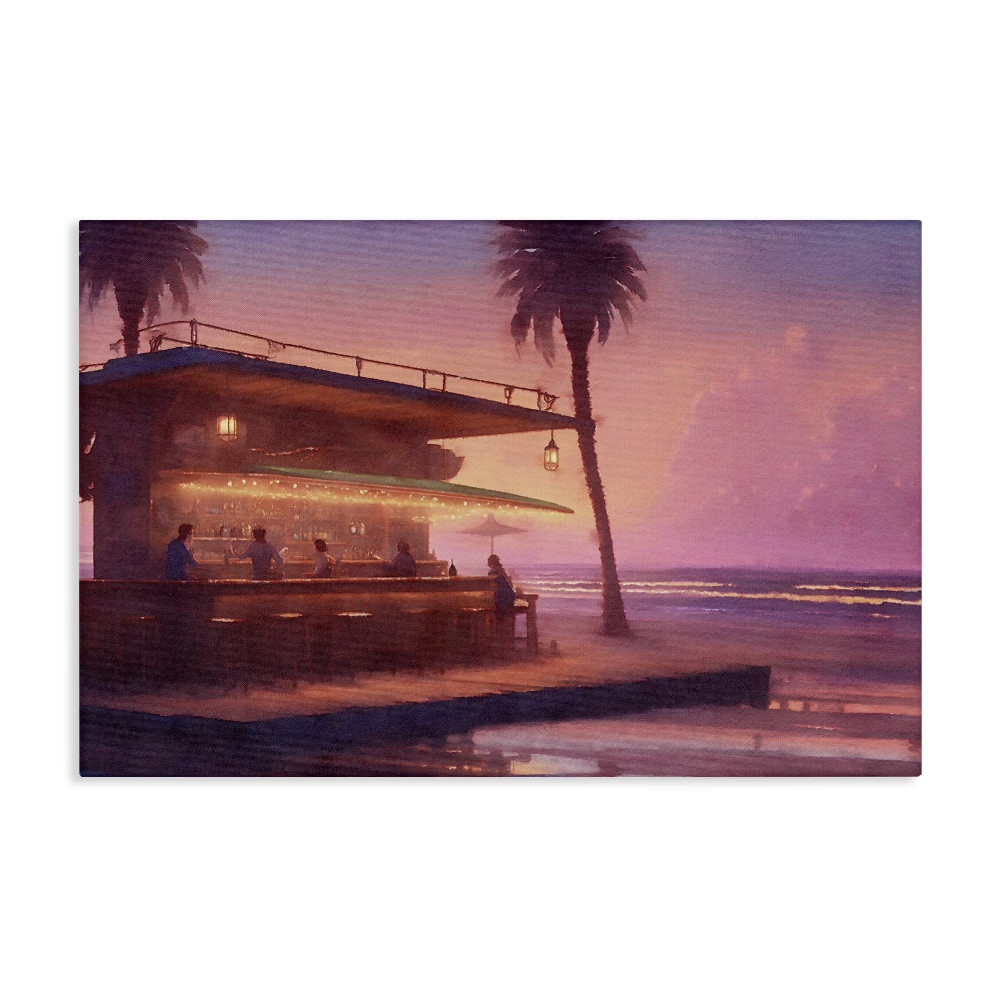 Stupell Industries Vivid Tropical Sunset Nautical & Beach Painting Wrapped Canvas Art Print Wall Art, 30 x 20