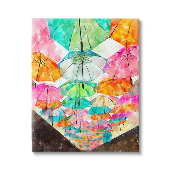 Stupell Industries Vivid Umbrellas Overhead Graphic Art Gallery Wrapped Canvas Print Wall Art, Design by Ziwei Li