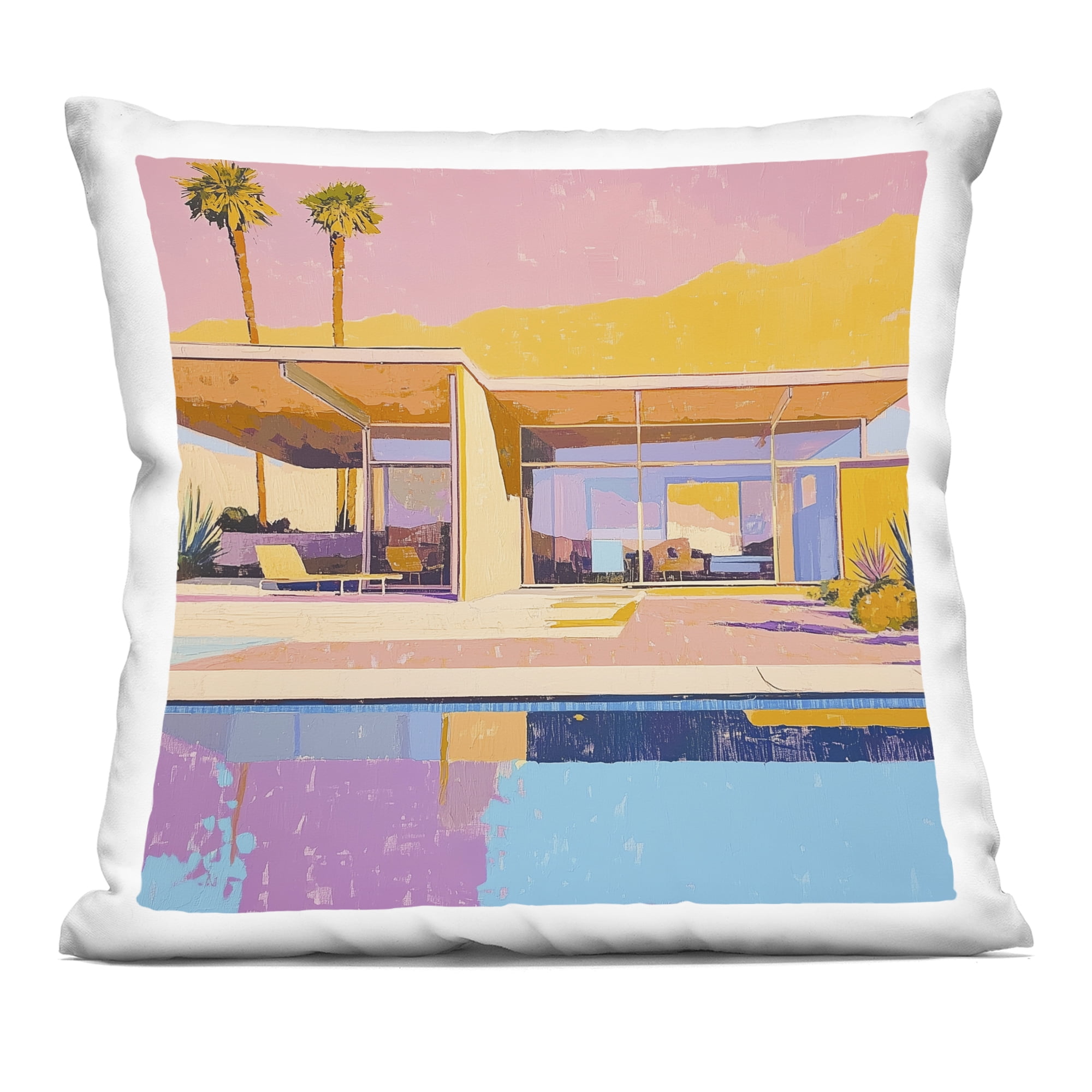 Stupell Industries Vivid Villa at Sunset Decorative Printed Throw Pillow, design by Walker Noble