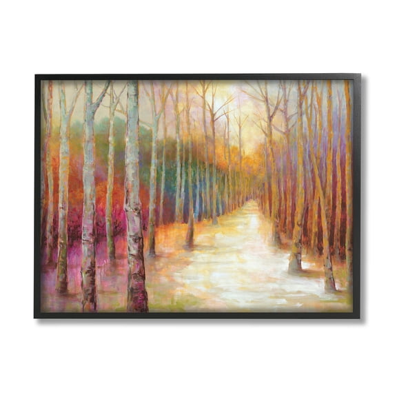 Stupell Industries Vivid Woodland Birch Clearing Painting Black Framed Art Print Wall Art, Design by Cloverfield & Co.