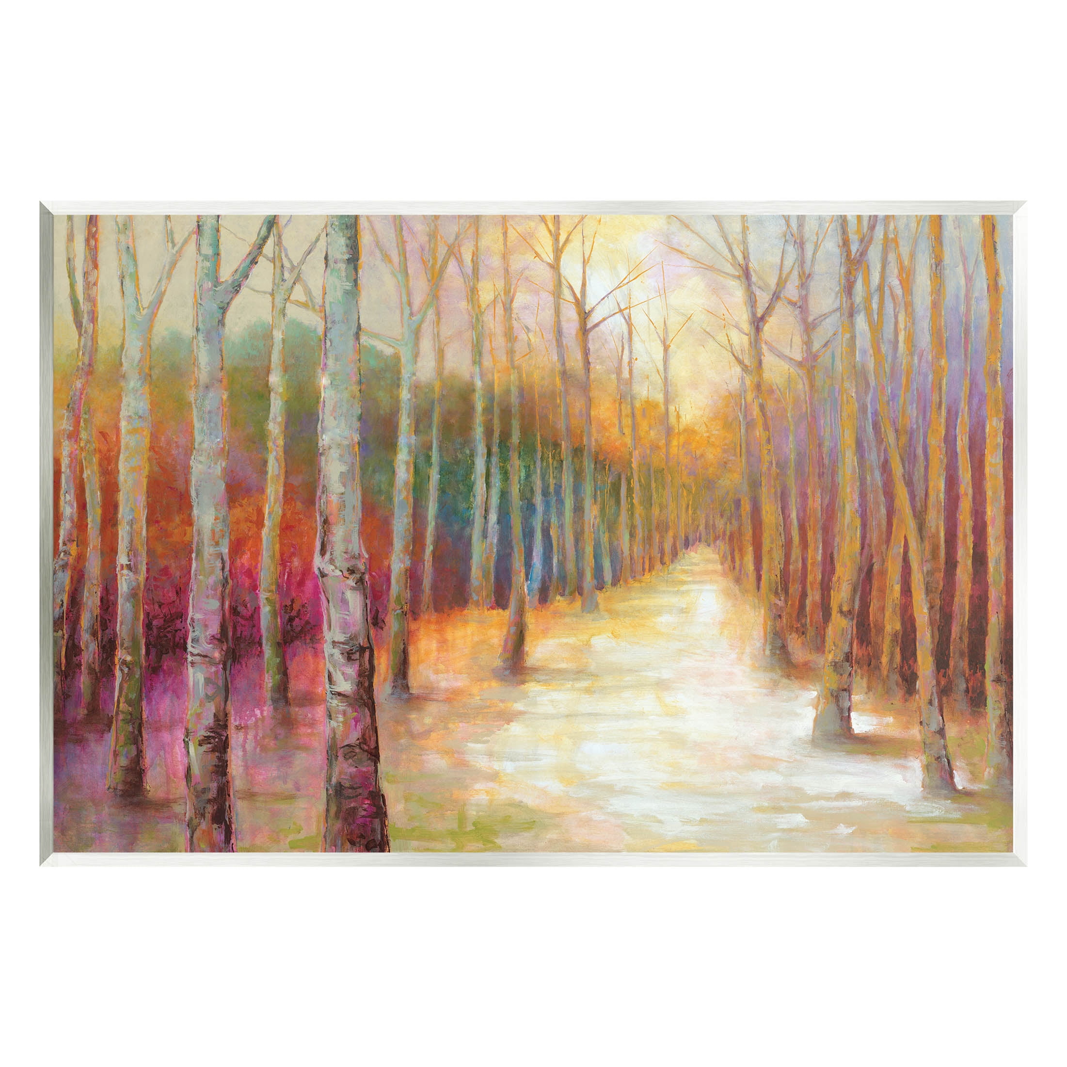 Stupell Industries Vivid Woodland Birch Clearing Painting Unframed Art Print Wall Art, Design by Cloverfield & Co.