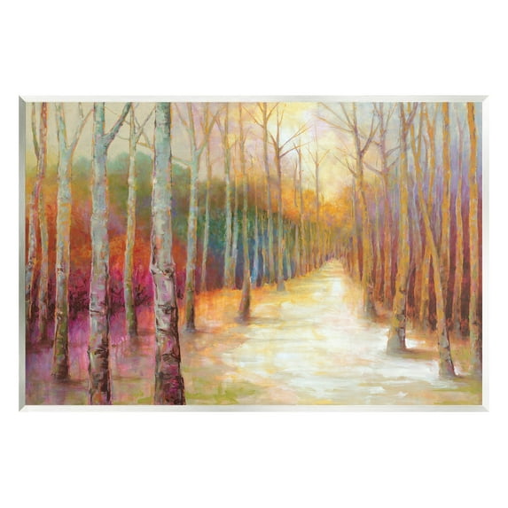 Stupell Industries Vivid Woodland Birch Clearing Painting Unframed Art Print Wall Art, Design by Cloverfield & Co.