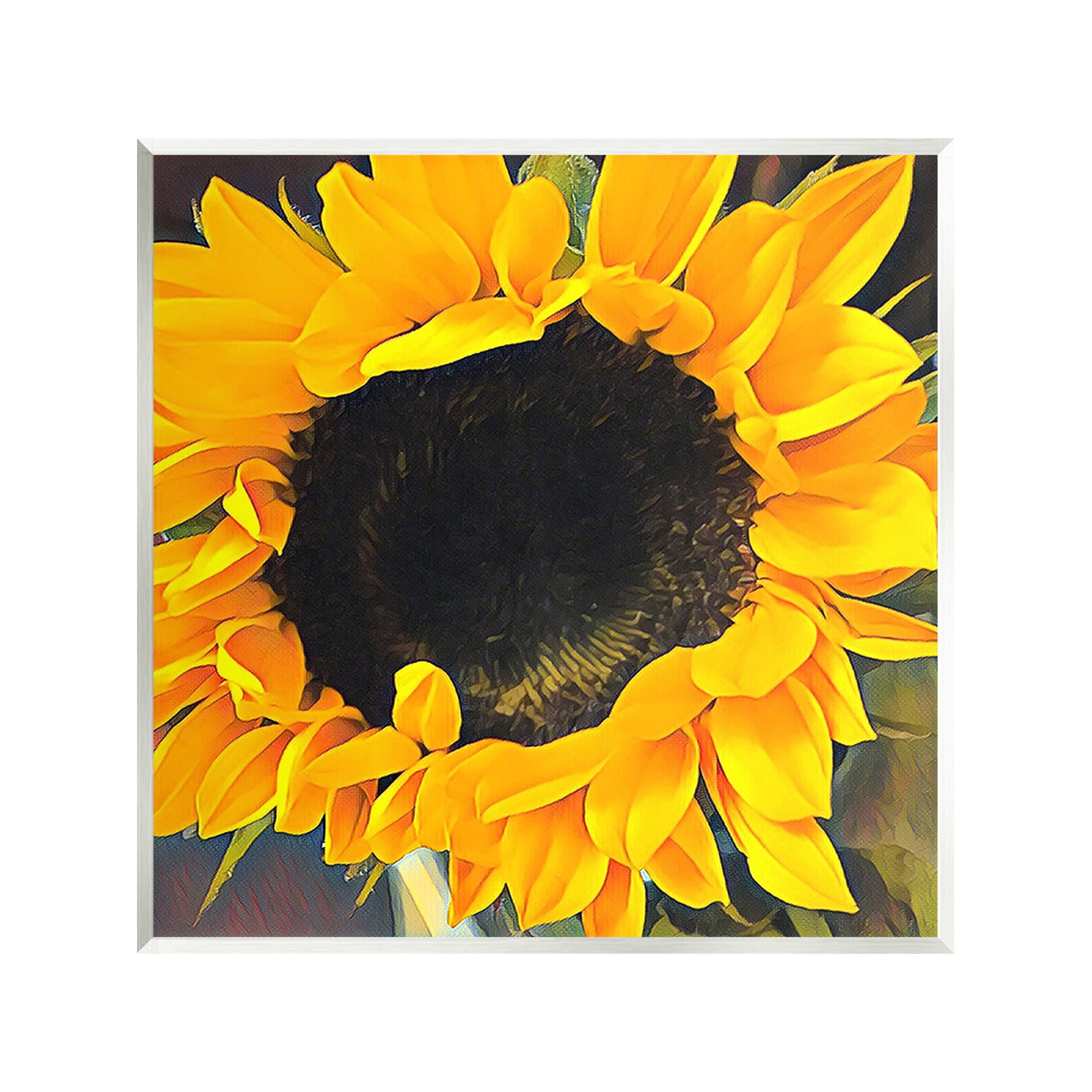 Stupell Industries Vivid Yellow Sunflower Botanical & Floral Painting Unframed Art Print Wall Art, 12 x 12