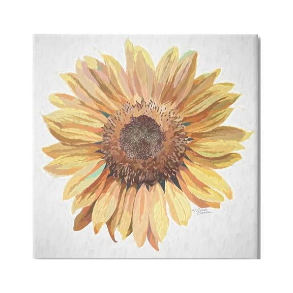 Stupell Industries Vivid Yellow Sunflower Petals Aerial View Flower Painting Gallery Wrapped Canvas Print Wall Art, Design by Michele Norman
