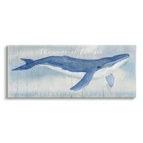 Stupell Industries Voice Of The Sea Inspirational Ocean Lover Whale Quote Graphic Art Gallery Wrapped Canvas Print Wall Art, Design by Katie Swatland