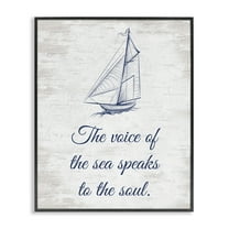 Stupell Industries Voice Of The Sea Transportation Painting Black Framed Art Print Wall Art, 11 x 14
