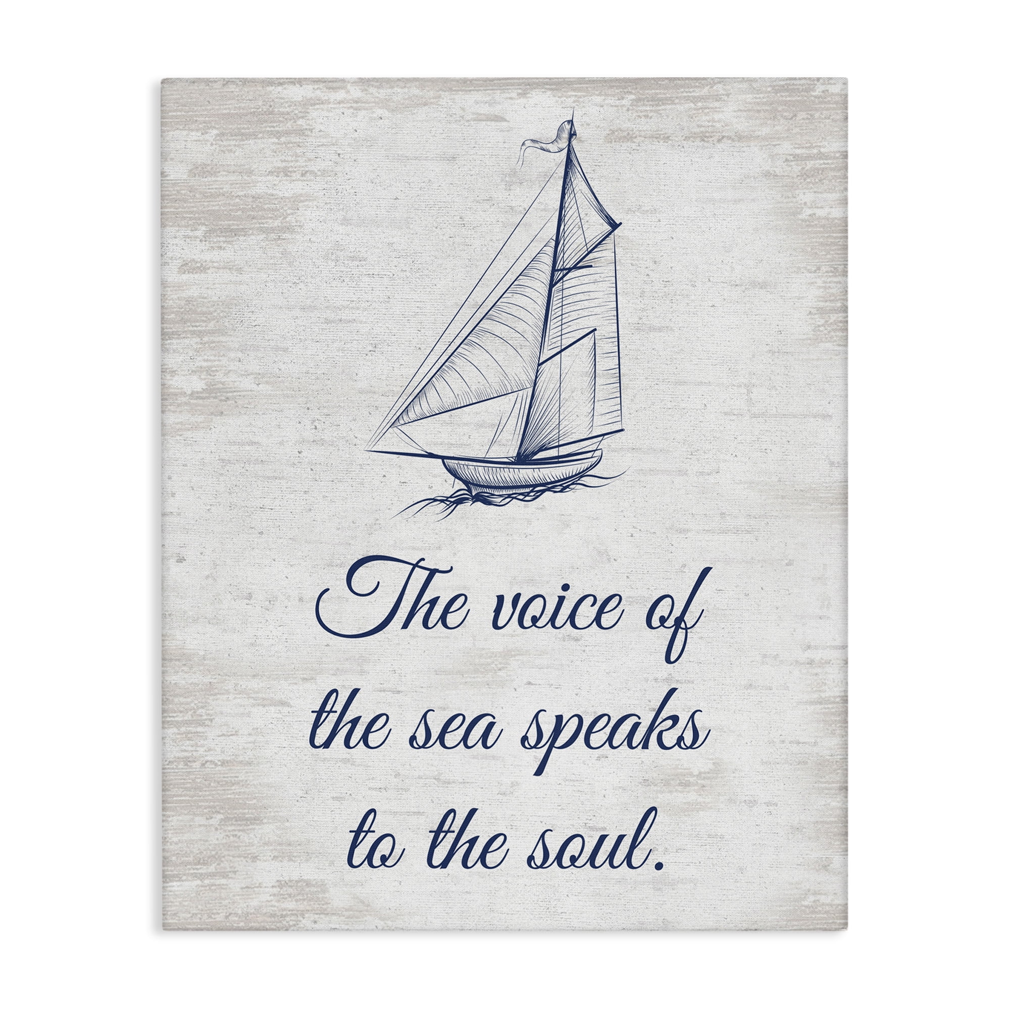 Stupell Industries Voice Of The Sea Transportation Painting Gallery Wrapped Canvas Art Print Wall Art, 36 x 48
