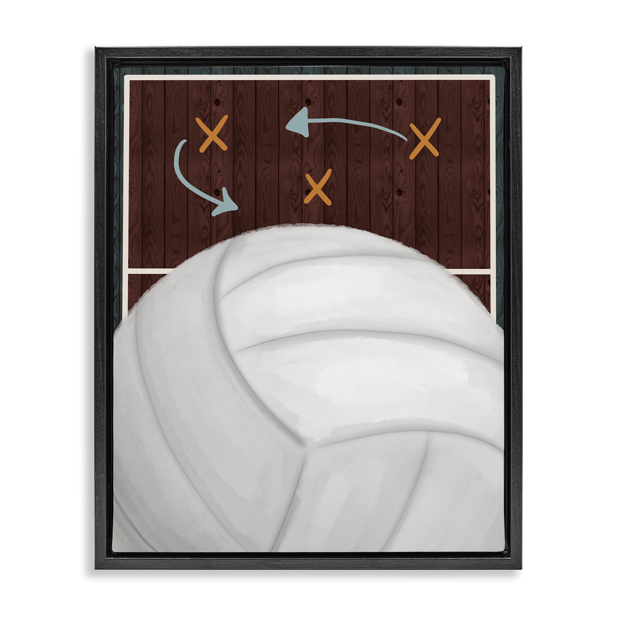 Stupell Industries Volleyball Court Tactics Black Framed Floater Canvas Wall Art, design by Jennifer Stith