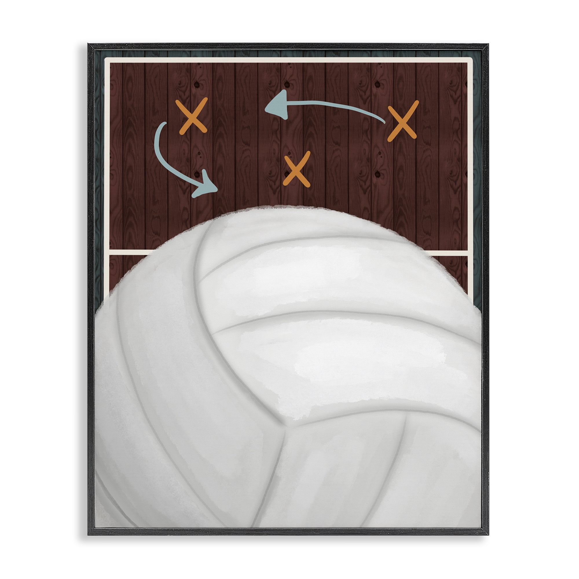 Stupell Industries Volleyball Court Tactics Black Framed Giclee Art, design by Jennifer Stith