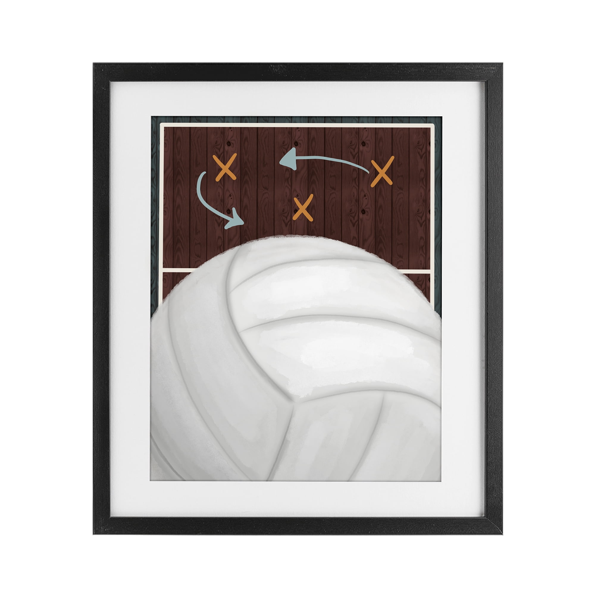Stupell Industries Volleyball Court Tactics Black Framed Print Under Glass, design by Jennifer Stith