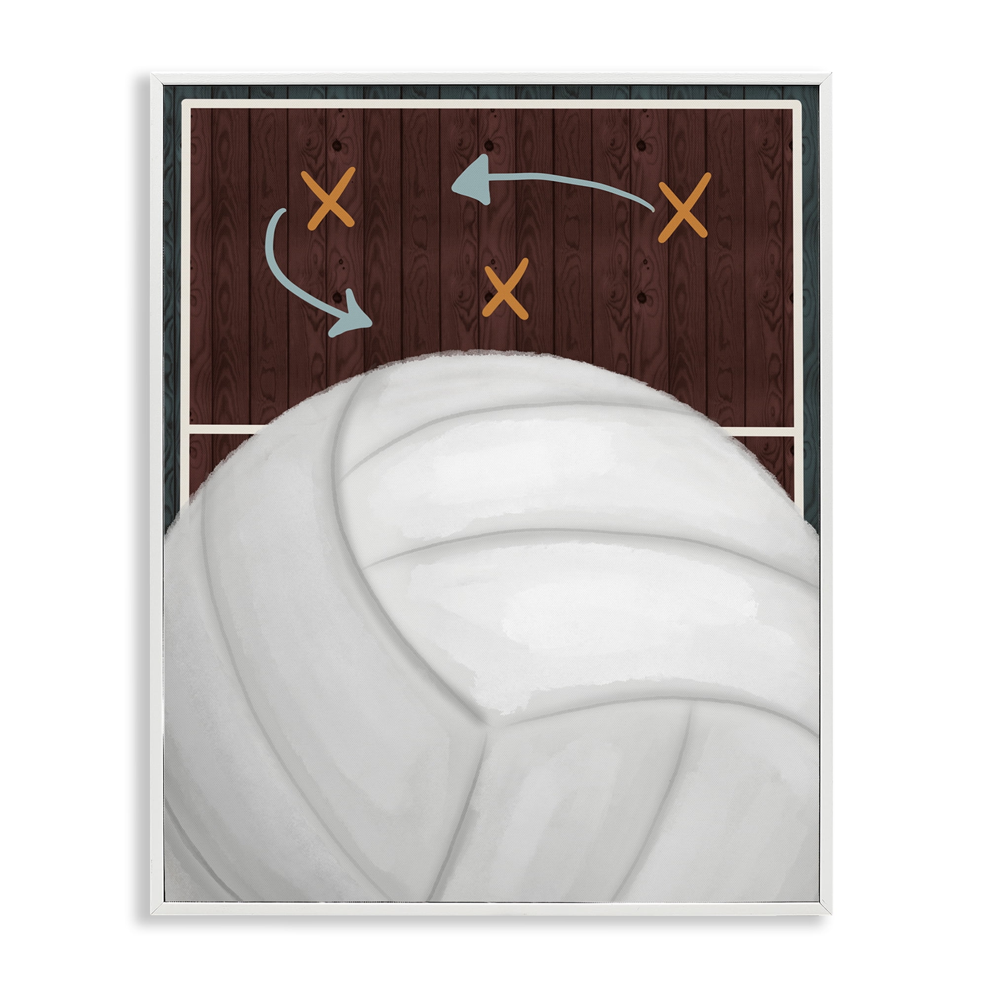 Stupell Industries Volleyball Court Tactics White Framed Giclee Art, design by Jennifer Stith