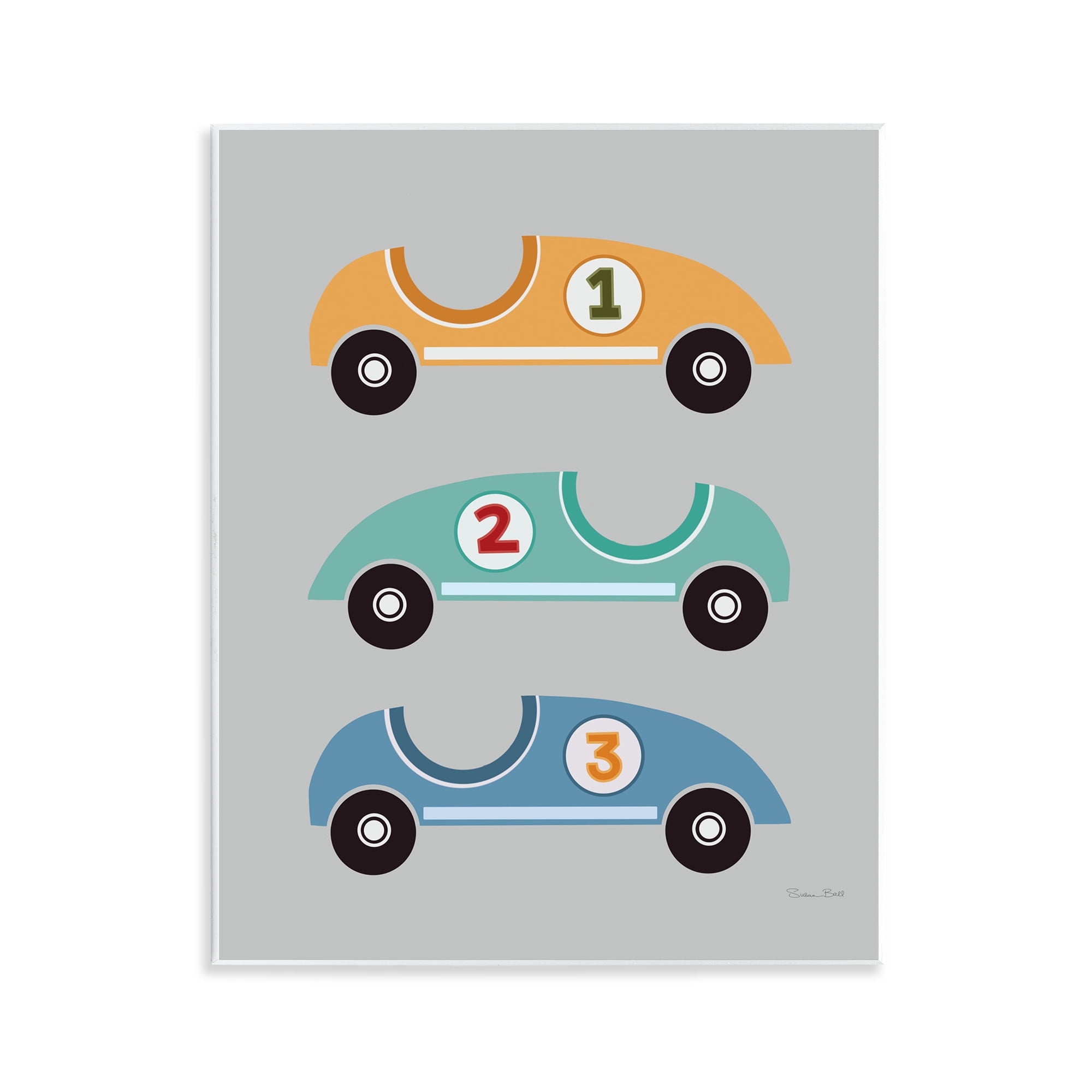 Stupell Industries Vroom Race Cars Wall Plaque Art, design by Susan Ball