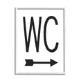 thumbnail image 1 of Stupell Industries WC Arrow Pointing Right Minimal Bathroom Typography, 11 x 14, Designed by Lettered and Lined, 1 of 7