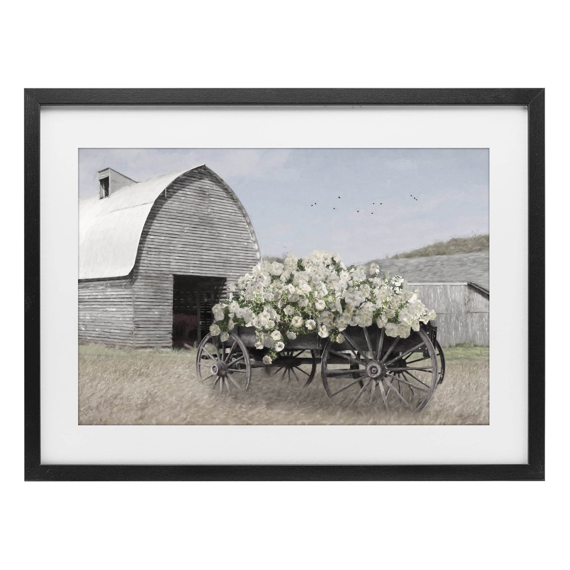 Stupell Industries Wagon Full of Sunshine Black Framed Print Under Glass, design by Lori Deiter