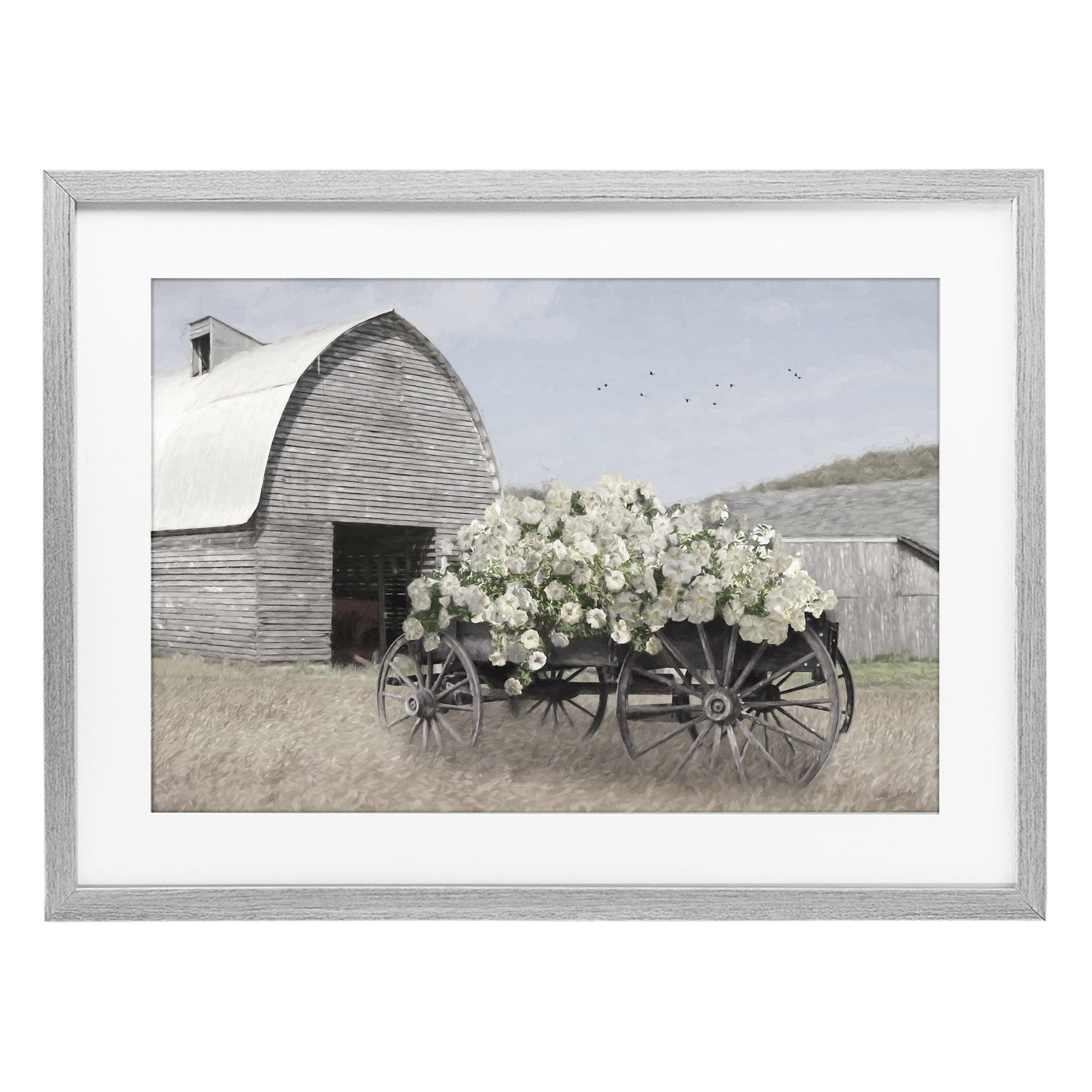 Stupell Industries Wagon Full of Sunshine Gray Framed Print Under Glass, design by Lori Deiter