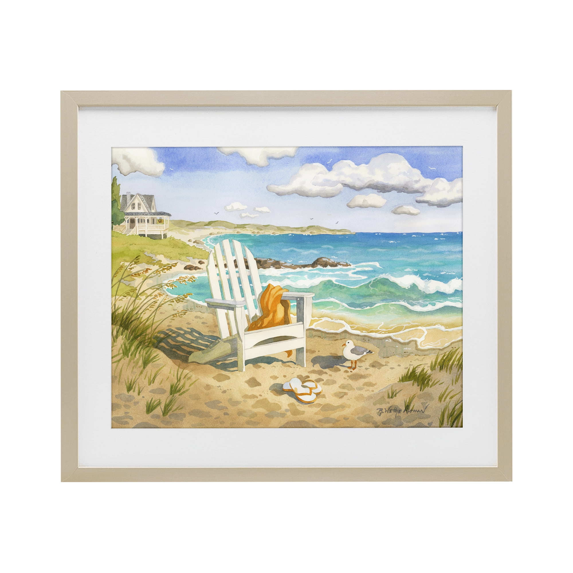 Stupell Industries Waiting For You by Beach Birch Framed Print Under Glass, design by Robin Altman