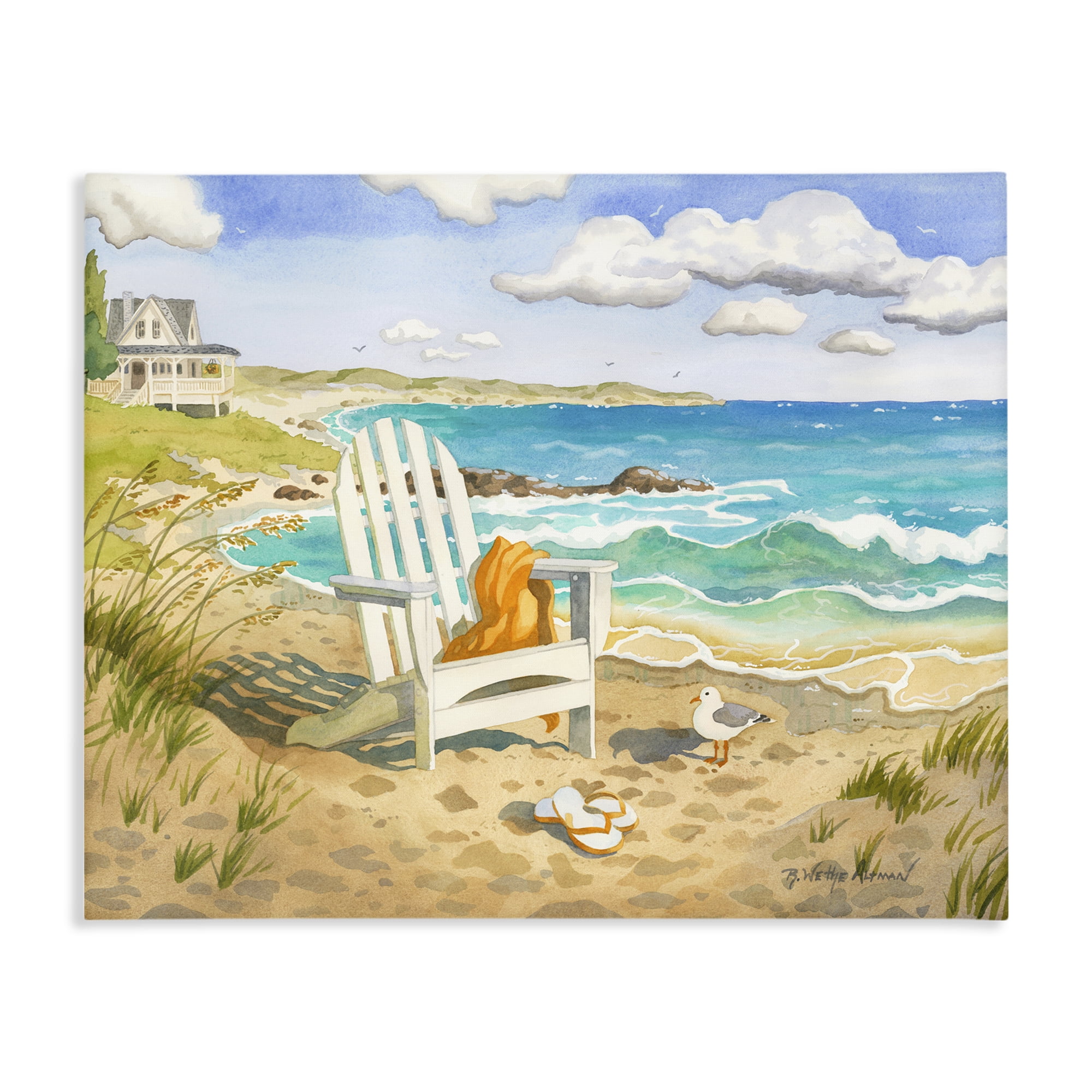 Stupell Industries Waiting For You by Beach Canvas Wall Art, design by Robin Altman
