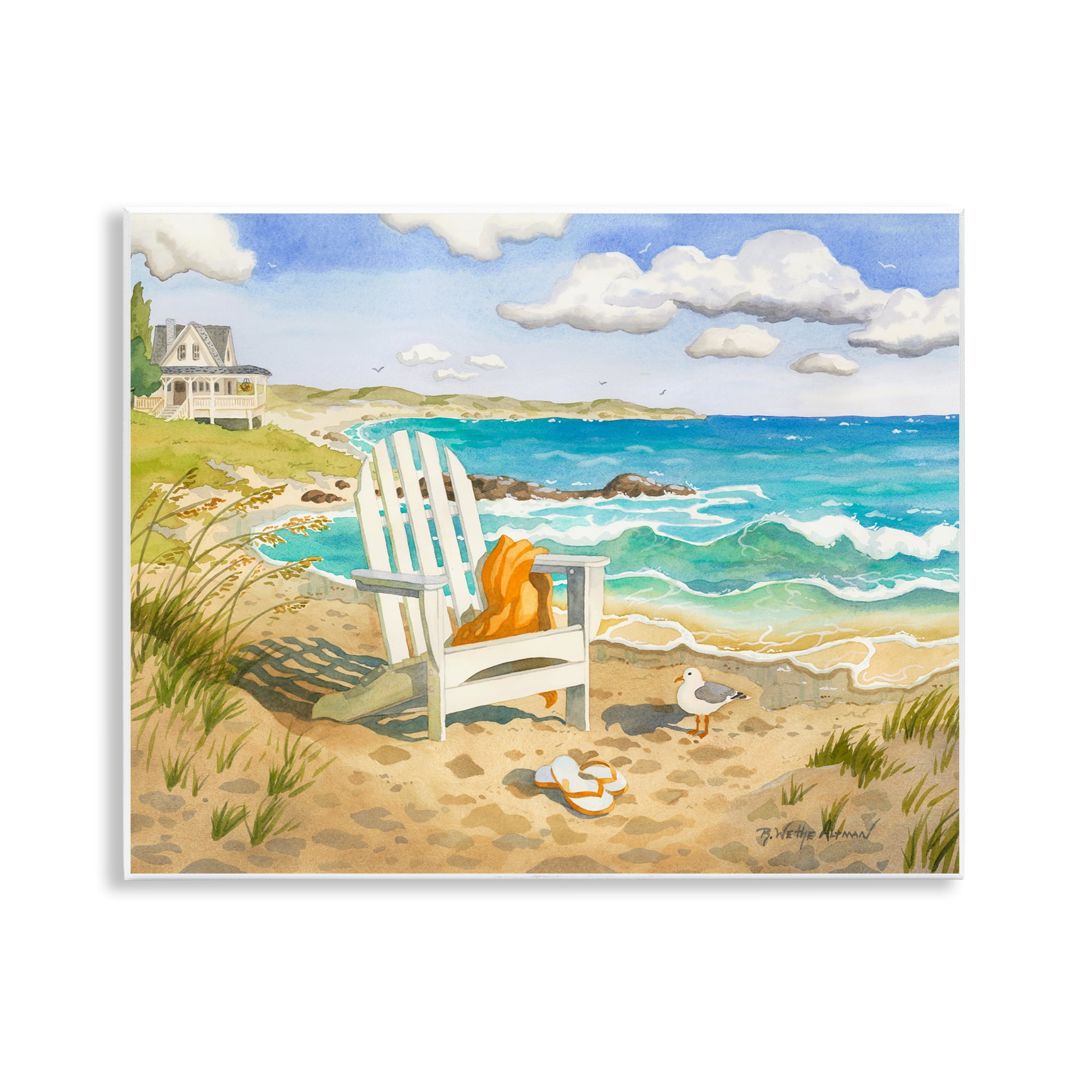 Stupell Industries Waiting For You by Beach Wall Plaque Art, design by Robin Altman