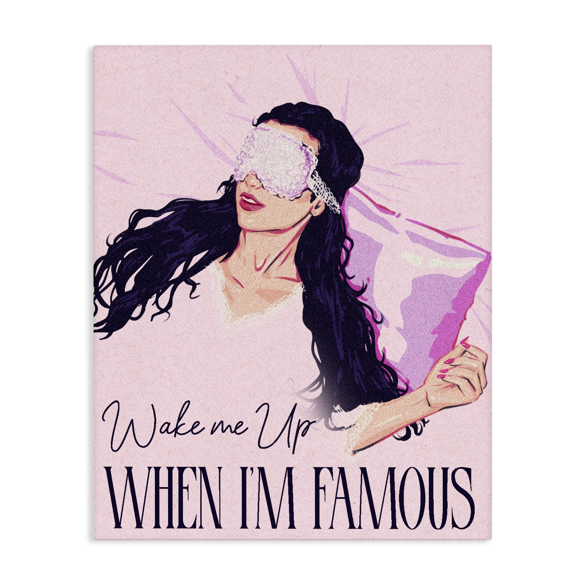 Stupell Industries Wake Me Up When Famous Canvas Wall Art, design by Ziwei Li