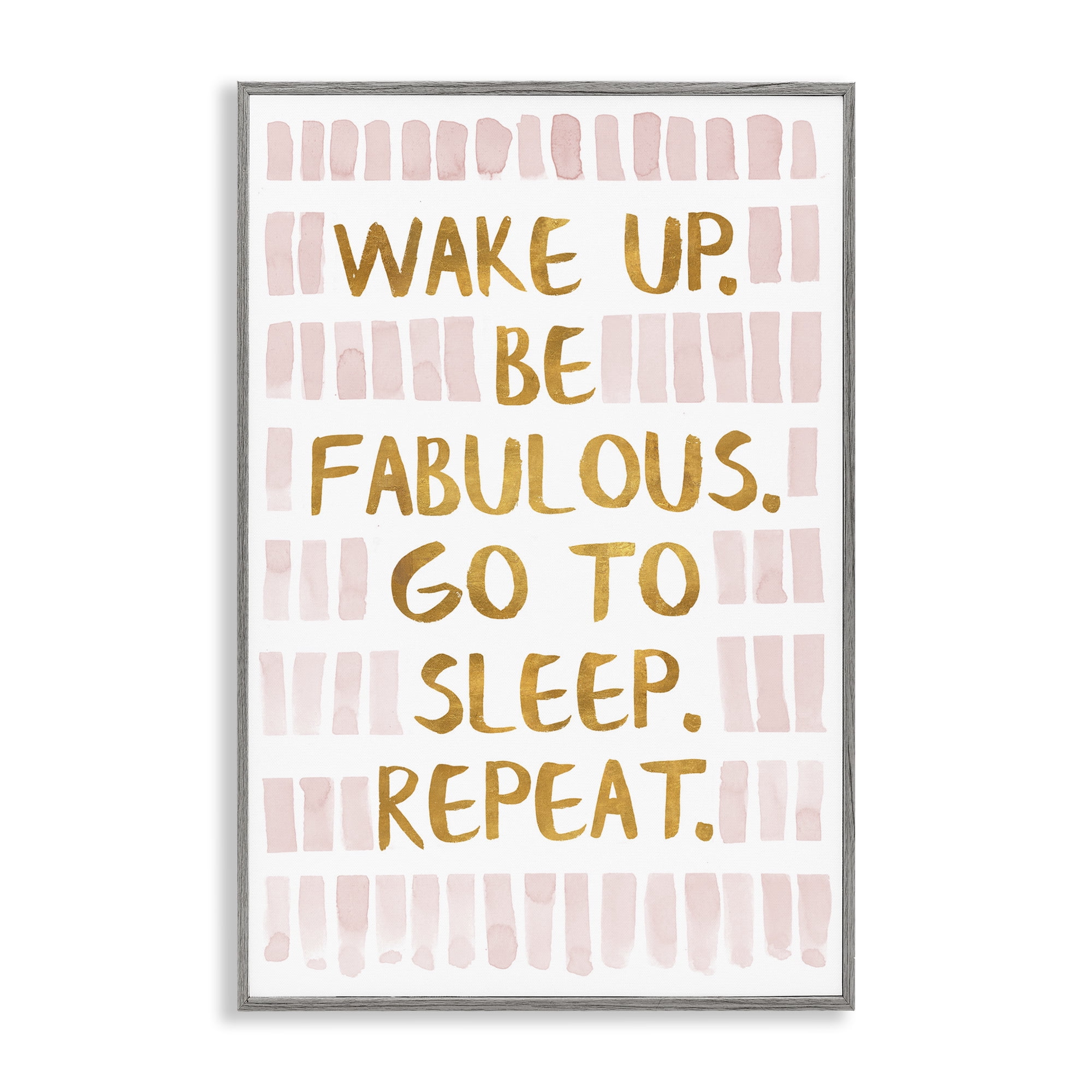 Stupell Industries Wake Up Be Fabulous Typography Painting Gray Framed Art Print Wall Art, 16 x 24