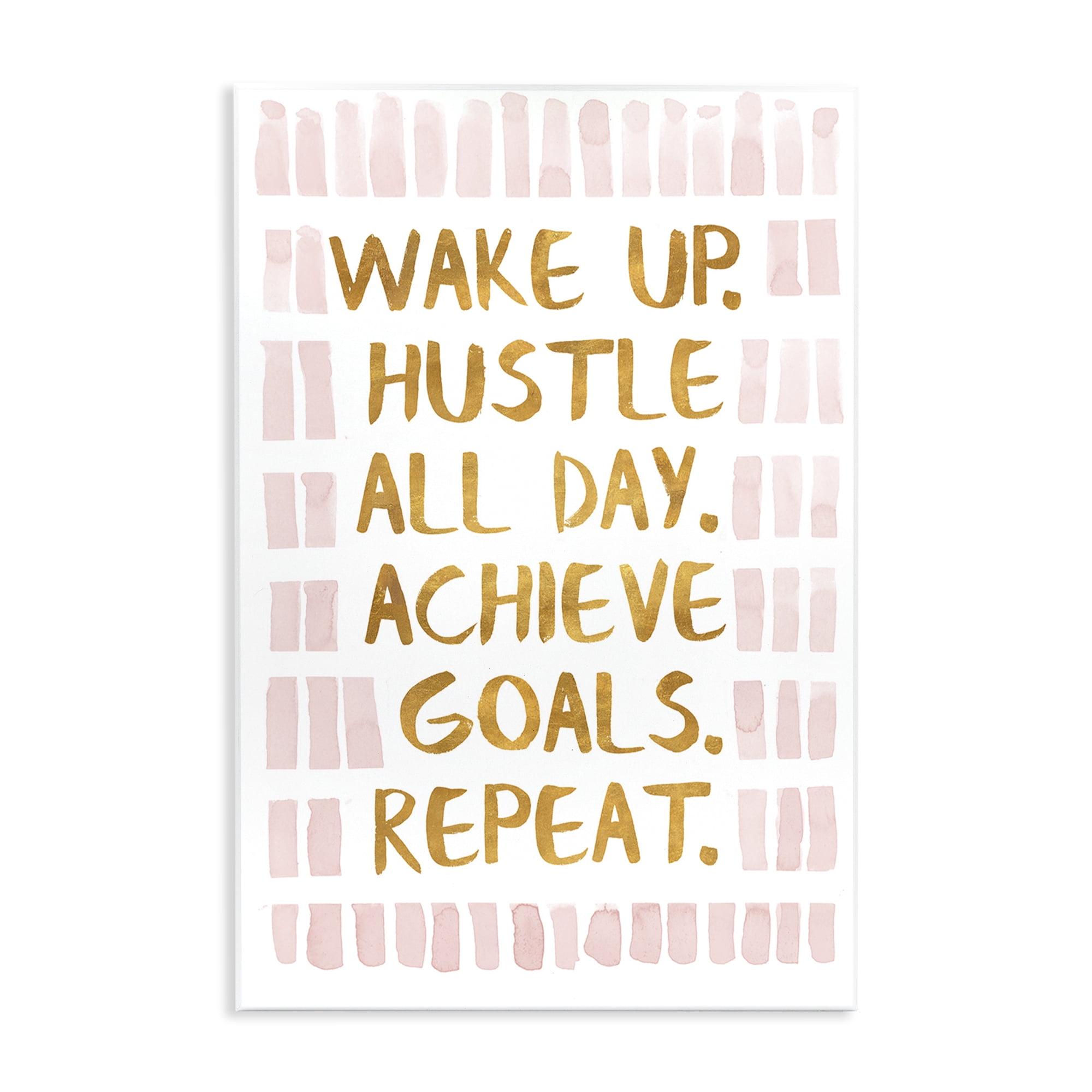 Stupell Industries Wake Up & Hustle Typography Painting Unframed Art Print Wall Art, 13 x 19
