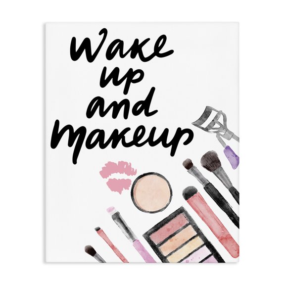 Stupell Industries Wake Up & Makeup Canvas Wall Art, design by Jesse Keith