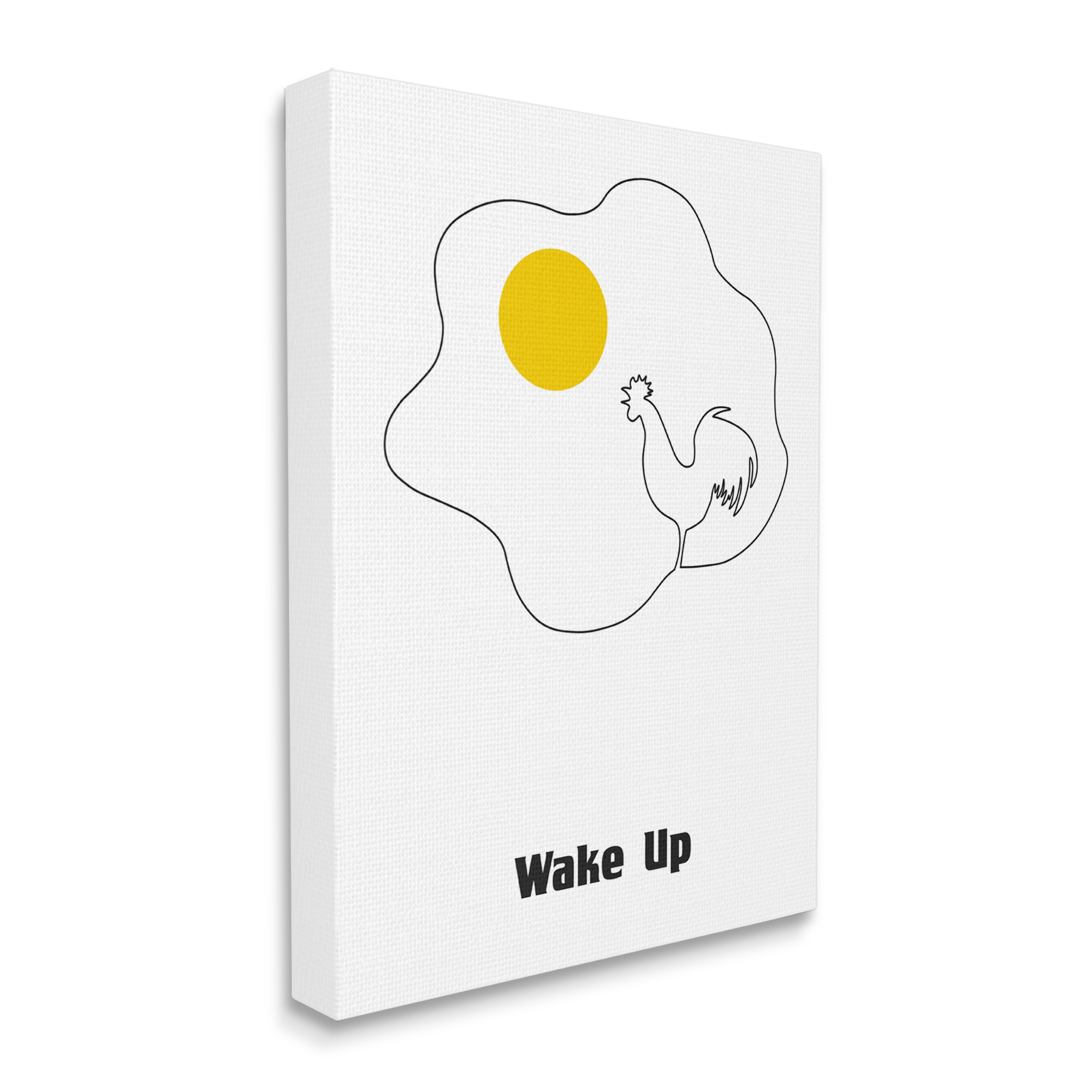 Stupell Industries Wake Up Rooster Sunrise Sunny Side Up Egg Food & Beverage Painting Gallery Wrapped Canvas Print Wall Art, 30 x 40