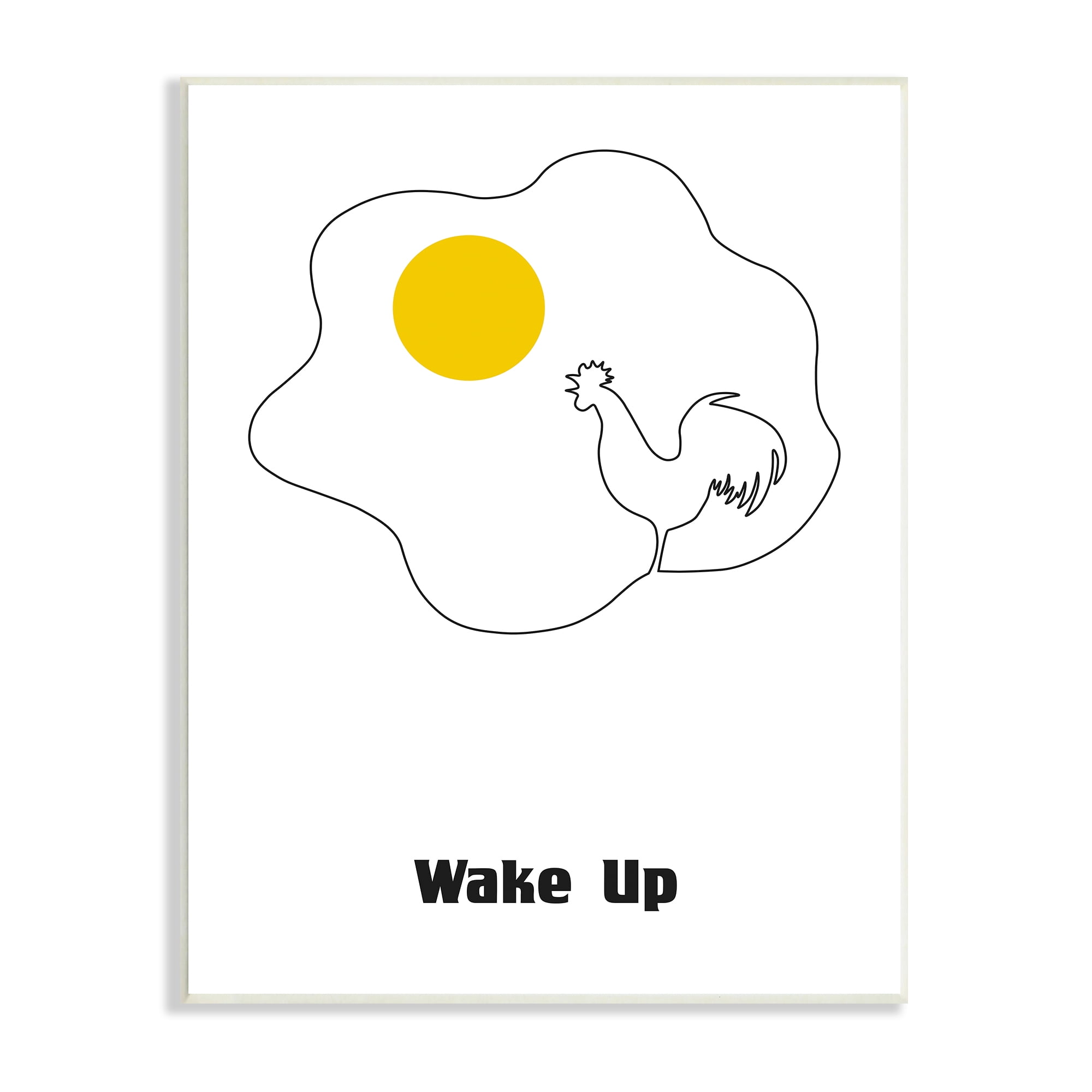 Stupell Industries Wake Up Rooster Sunrise Sunny Side Up Egg Food & Beverage Painting Unframed Art Print Wall Art, 10 x 15