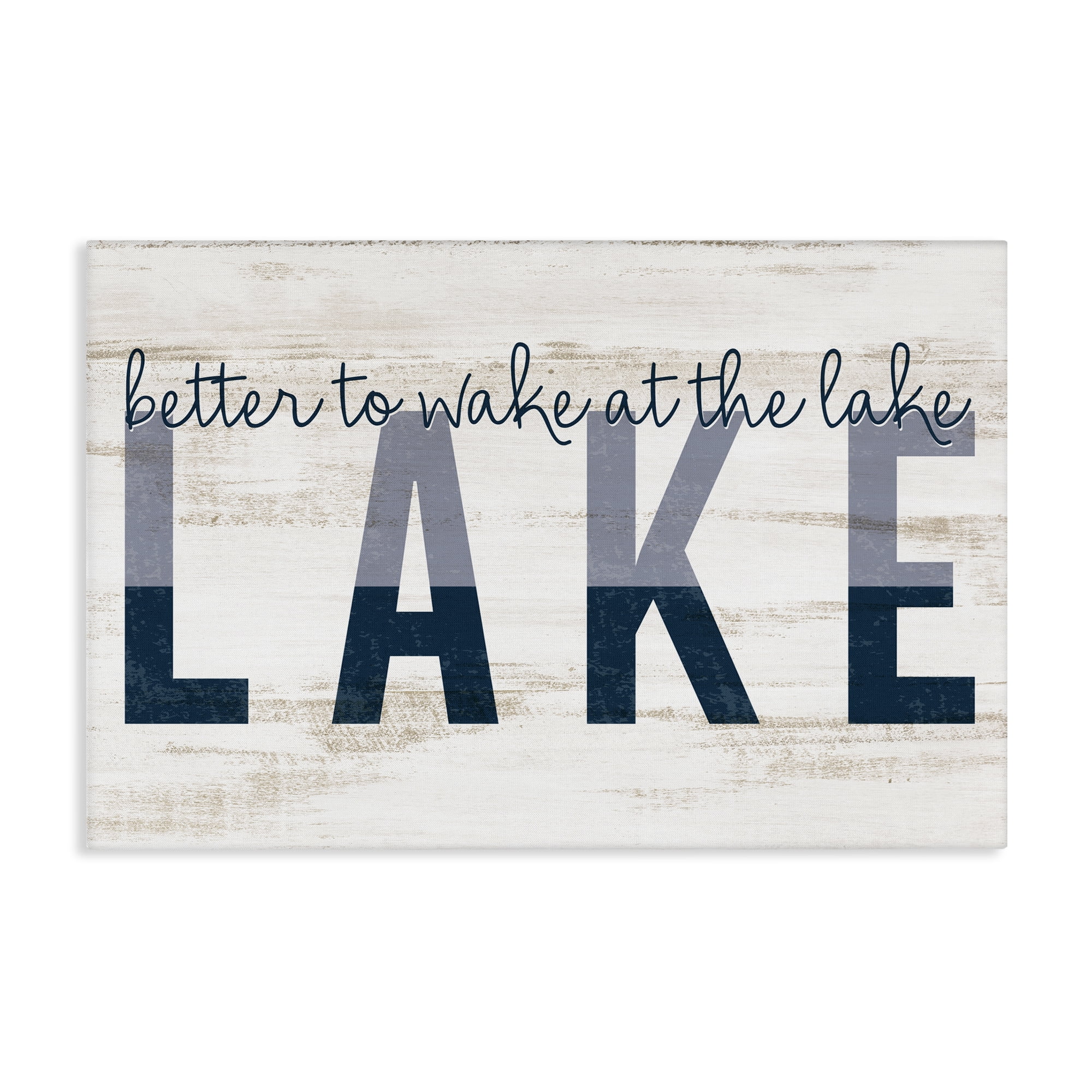 Stupell Industries Wake at Lake Rustic Text & Numbers Painting Wrapped Canvas Art Print Wall Art, 24 x 16