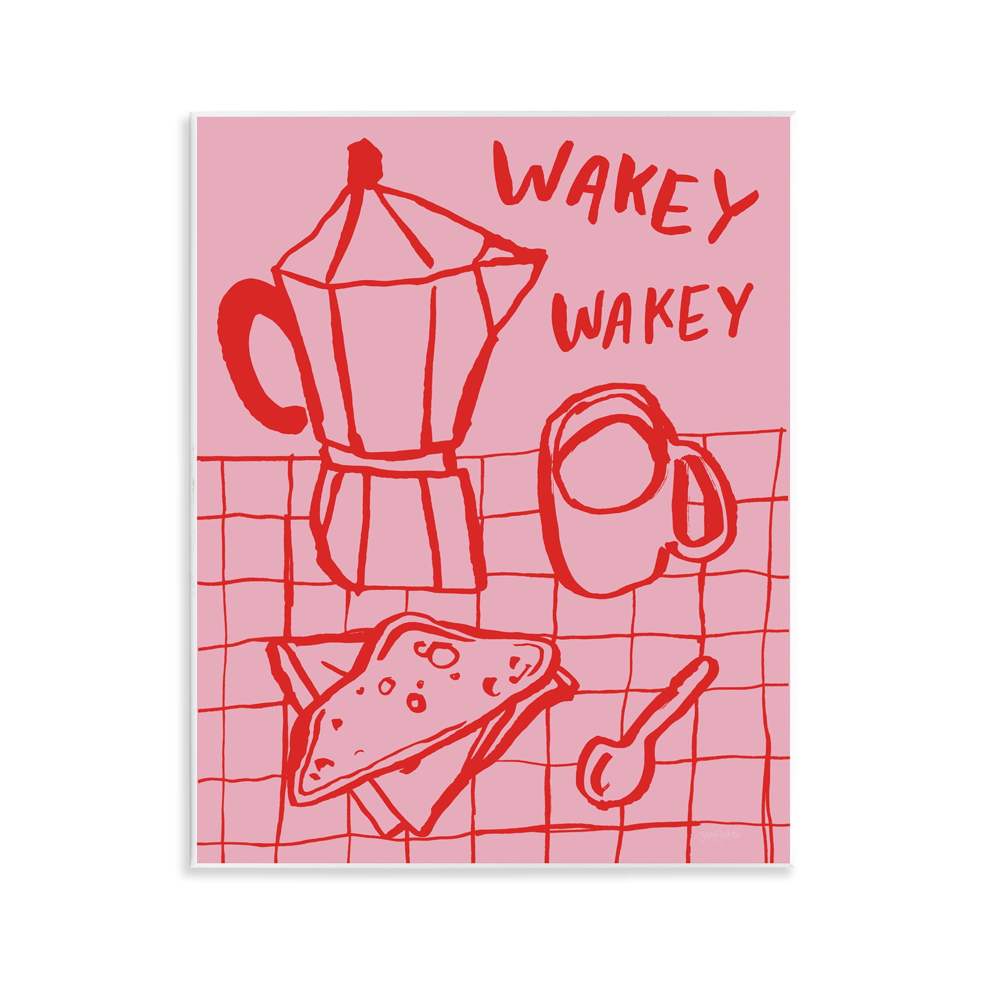 Stupell Industries Wakey Breakfast Doodles Wall Plaque Art, design by Jenaya Jackson