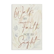 Stupell Industries Walk By Faith Phrase Religious Painting Gallery Wrapped Canvas Art Print Wall Art, 16 x 24