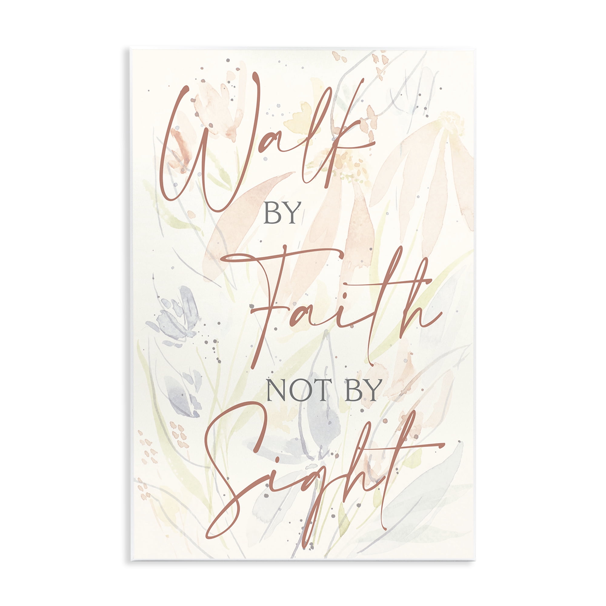 Stupell Industries Walk By Faith Phrase Religious Painting Unframed Art Print Wall Art, 13 x 19