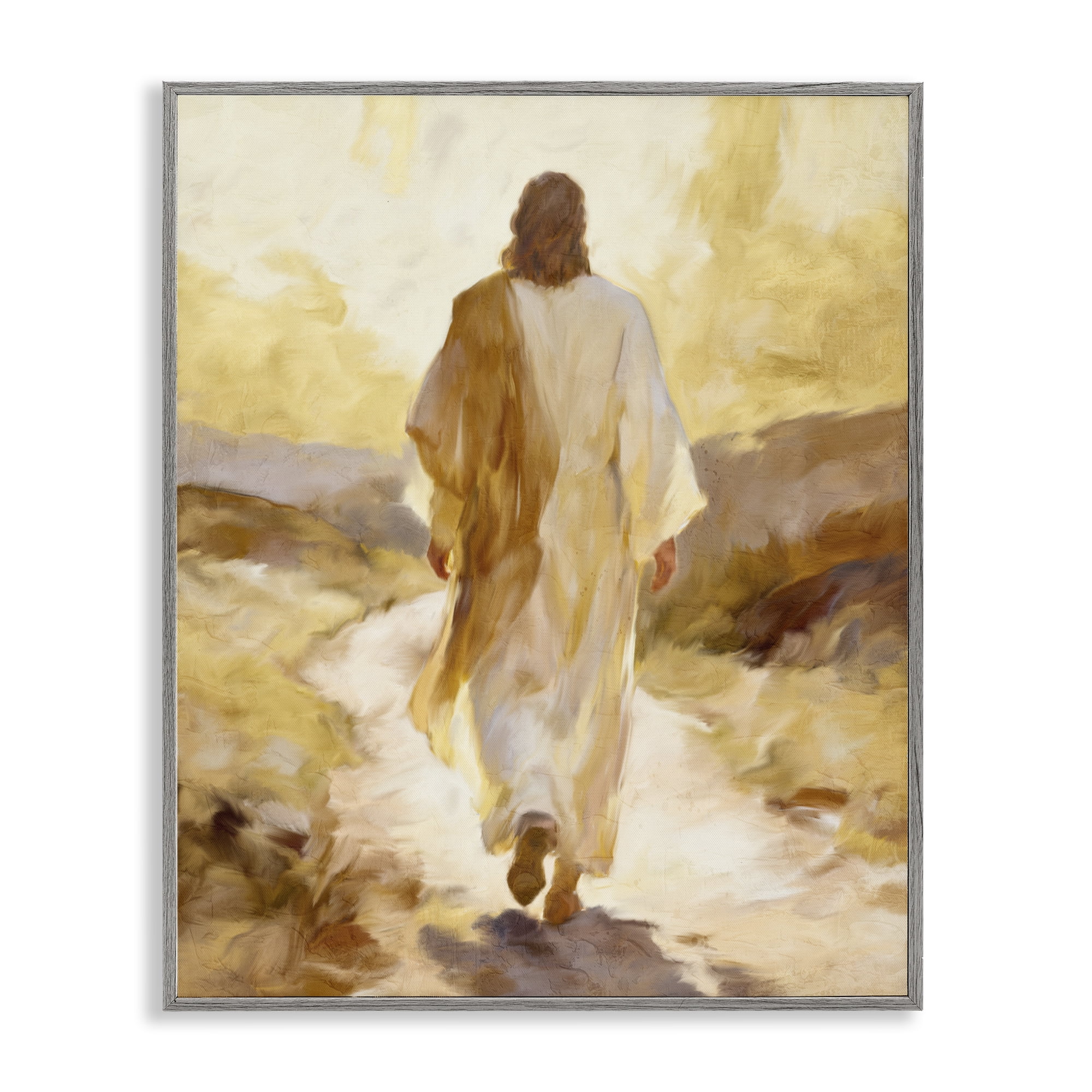 Stupell Industries Walk By Faith Sunset Gray Framed Giclee Art, design by Kim Allen
