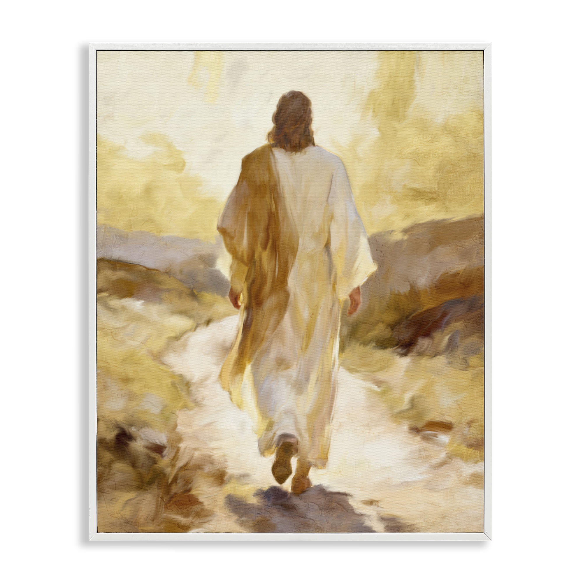 Stupell Industries Walk By Faith Sunset White Framed Giclee Art, design by Kim Allen