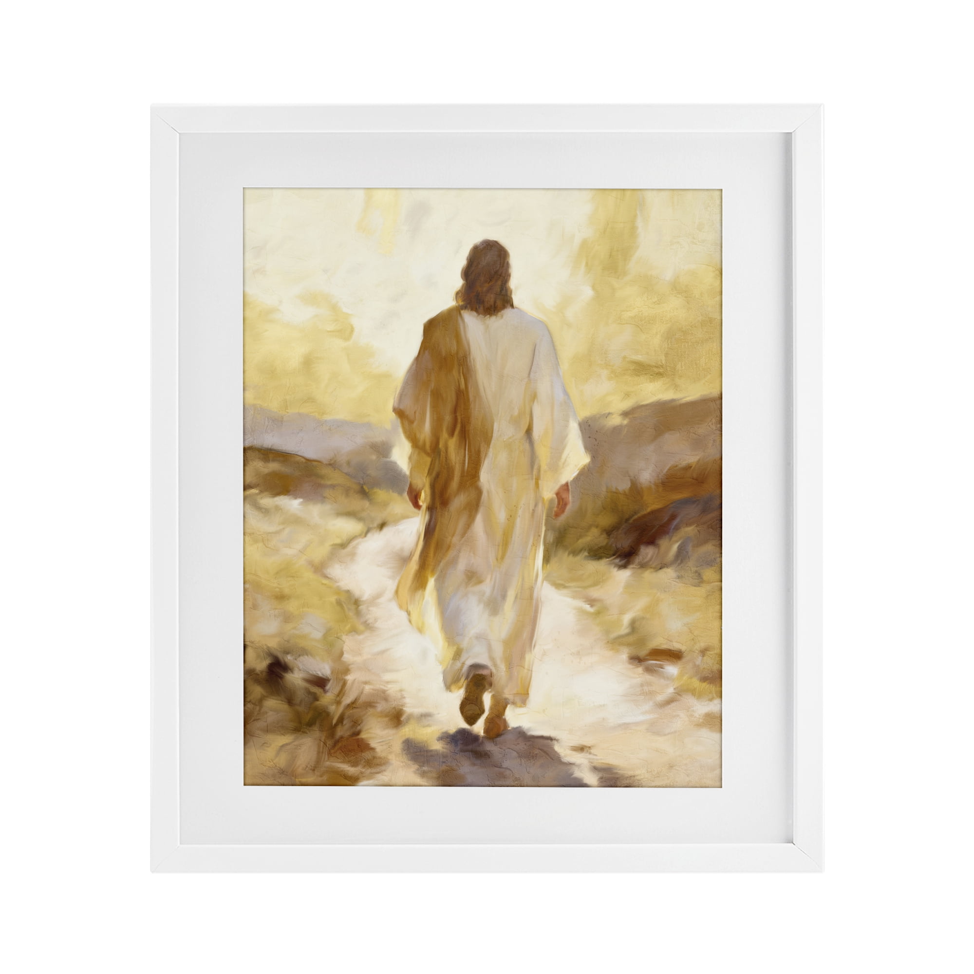 Stupell Industries Walk By Faith Sunset White Framed Print Under Glass, design by Kim Allen