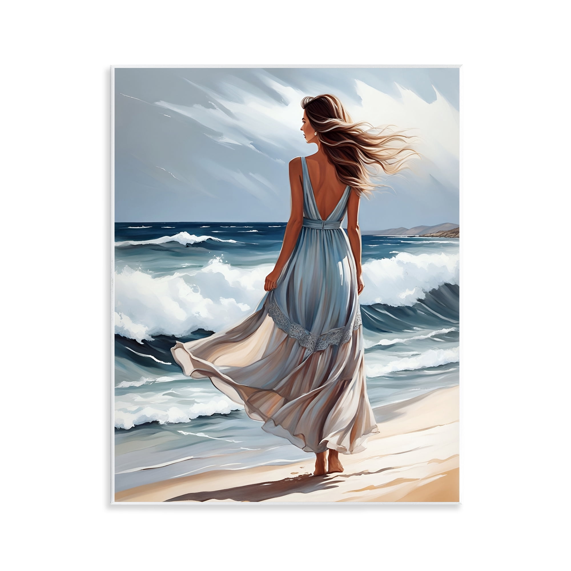 Stupell Industries Walk In The Waves Wall Plaque Art, design by Tabz Jones