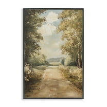 Stupell Industries Walk Through Country Forest Landscape & Nature Painting Black Framed Art Print Wall Art, 12 x 18