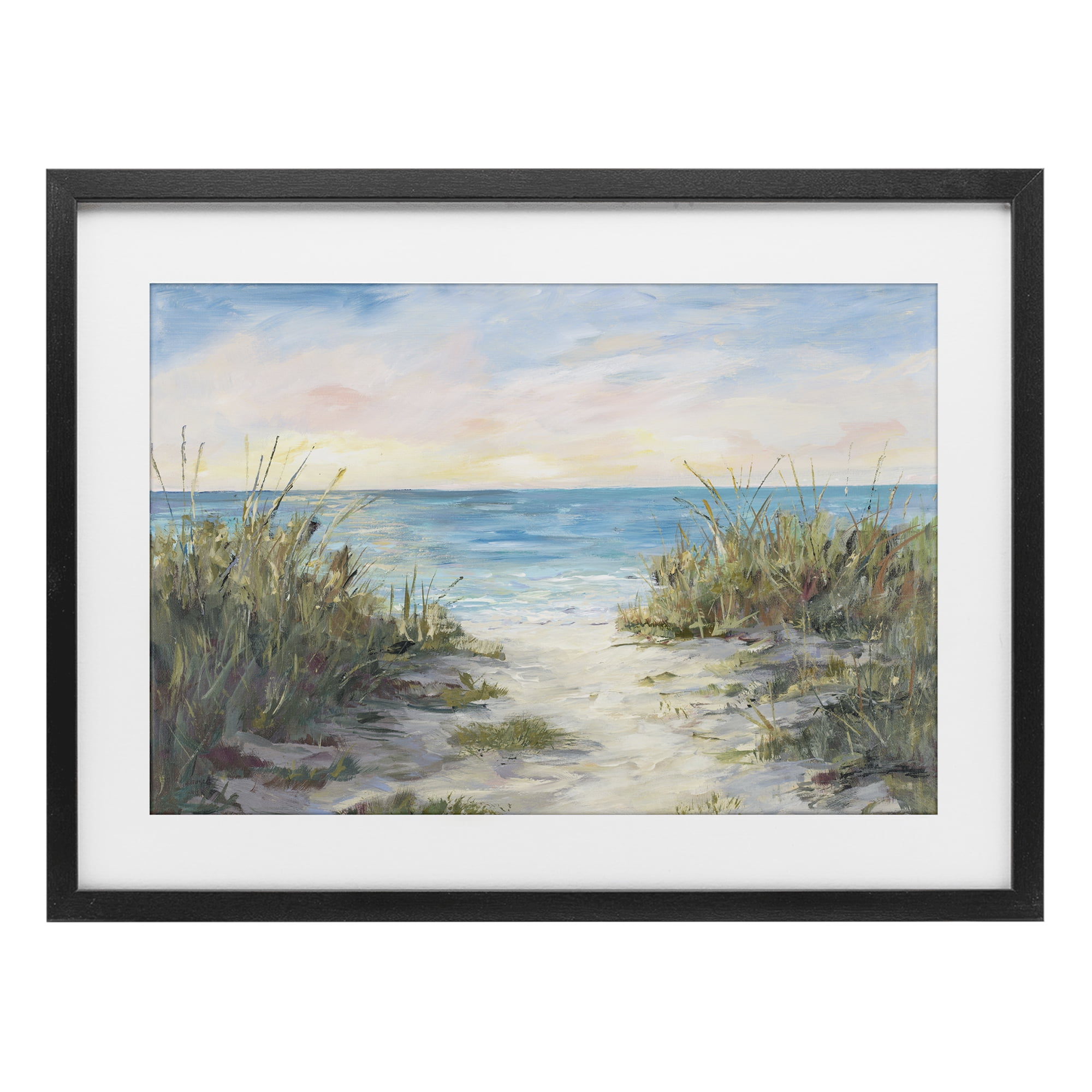 Stupell Industries Walk To The Beach Black Framed Print Under Glass, design by Julie DeRice