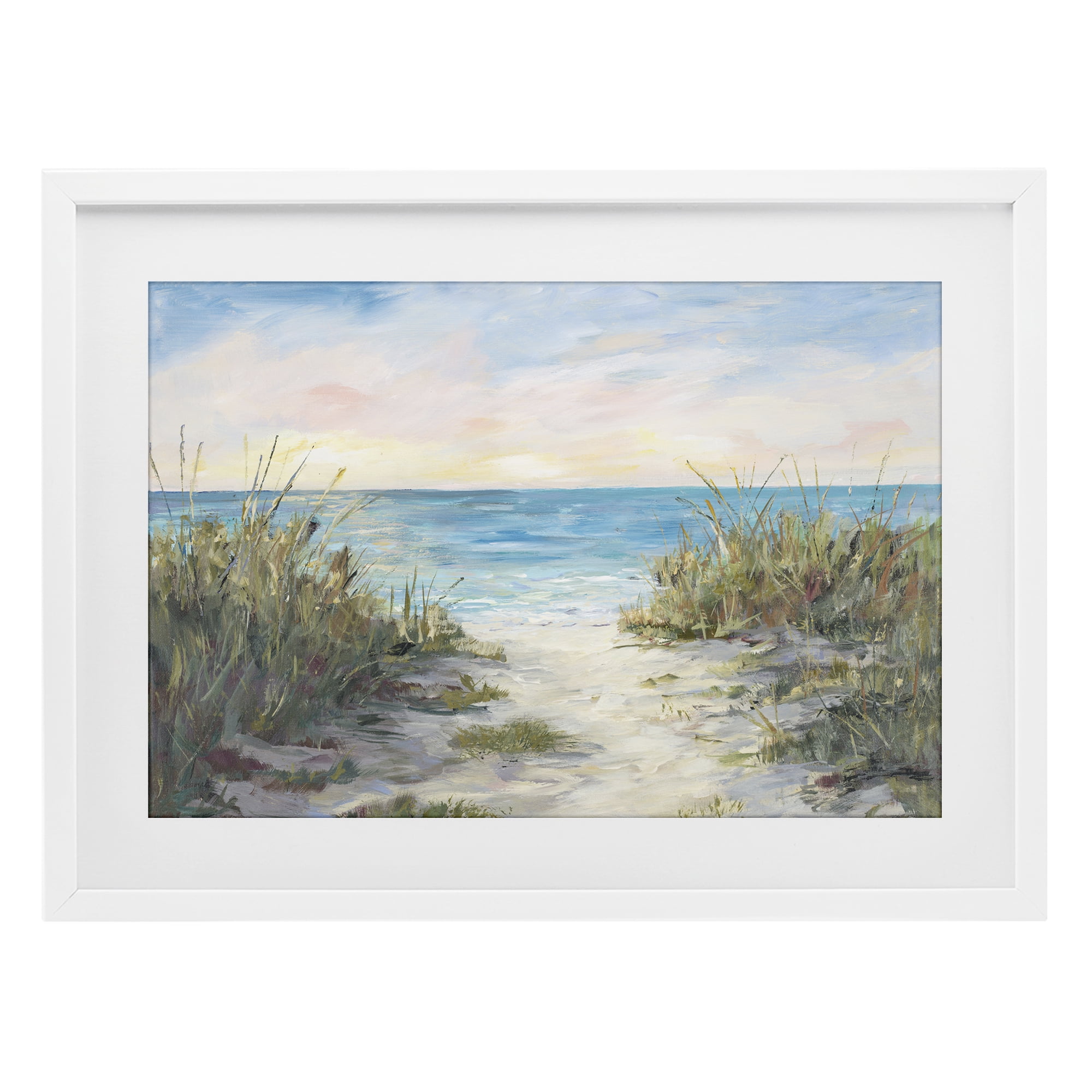 Stupell Industries Walk To The Beach White Framed Print Under Glass, design by Julie DeRice