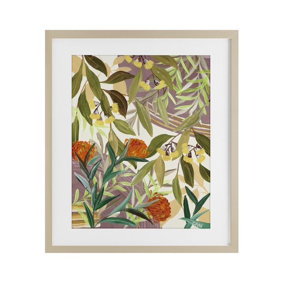 Stupell Industries Bohemian Walk With Me Blooms Birch Framed Print Under Glass, 13 x 16, by Dani Heyward