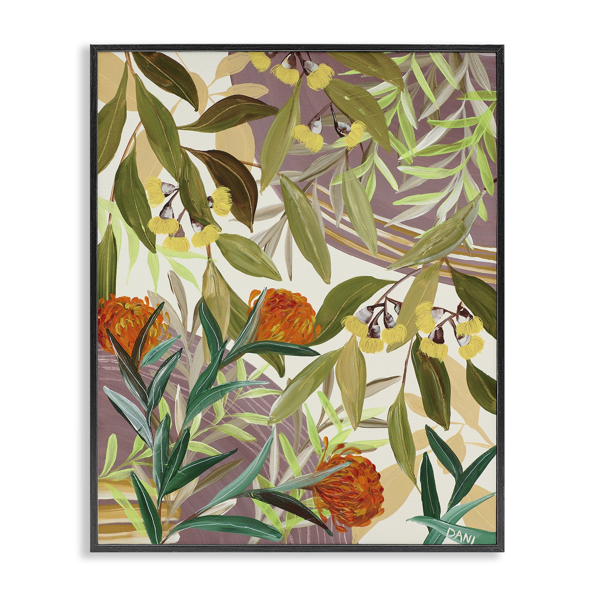Stupell Industries Walk With Me Blooms Black Framed Giclee Art, design by Dani Heyward