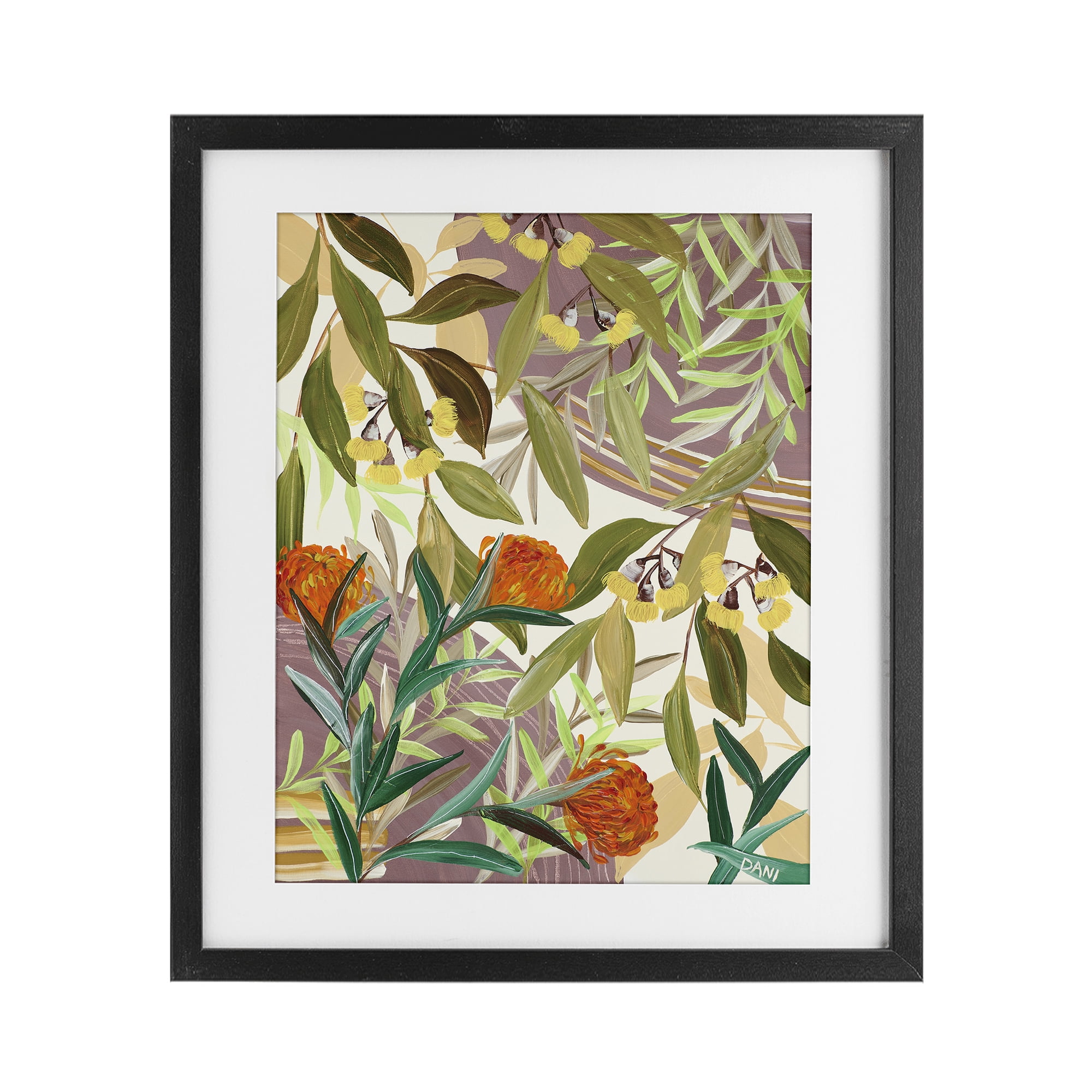 Stupell Industries Walk With Me Blooms Black Framed Print Under Glass, design by Dani Heyward